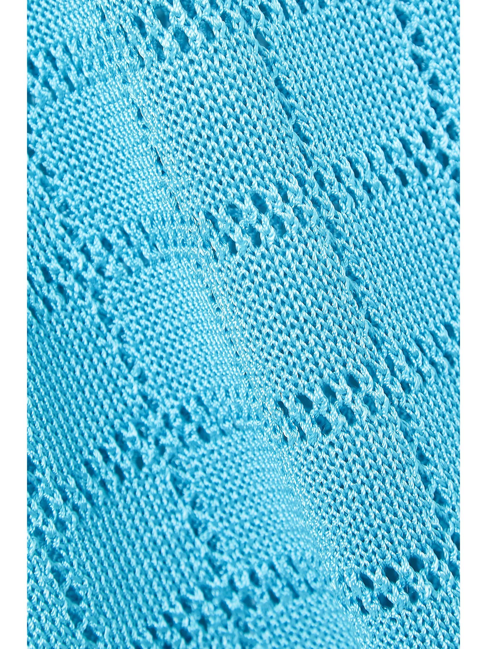 CALLE DEL MAR Cropped crochet-knit wide-leg pants
