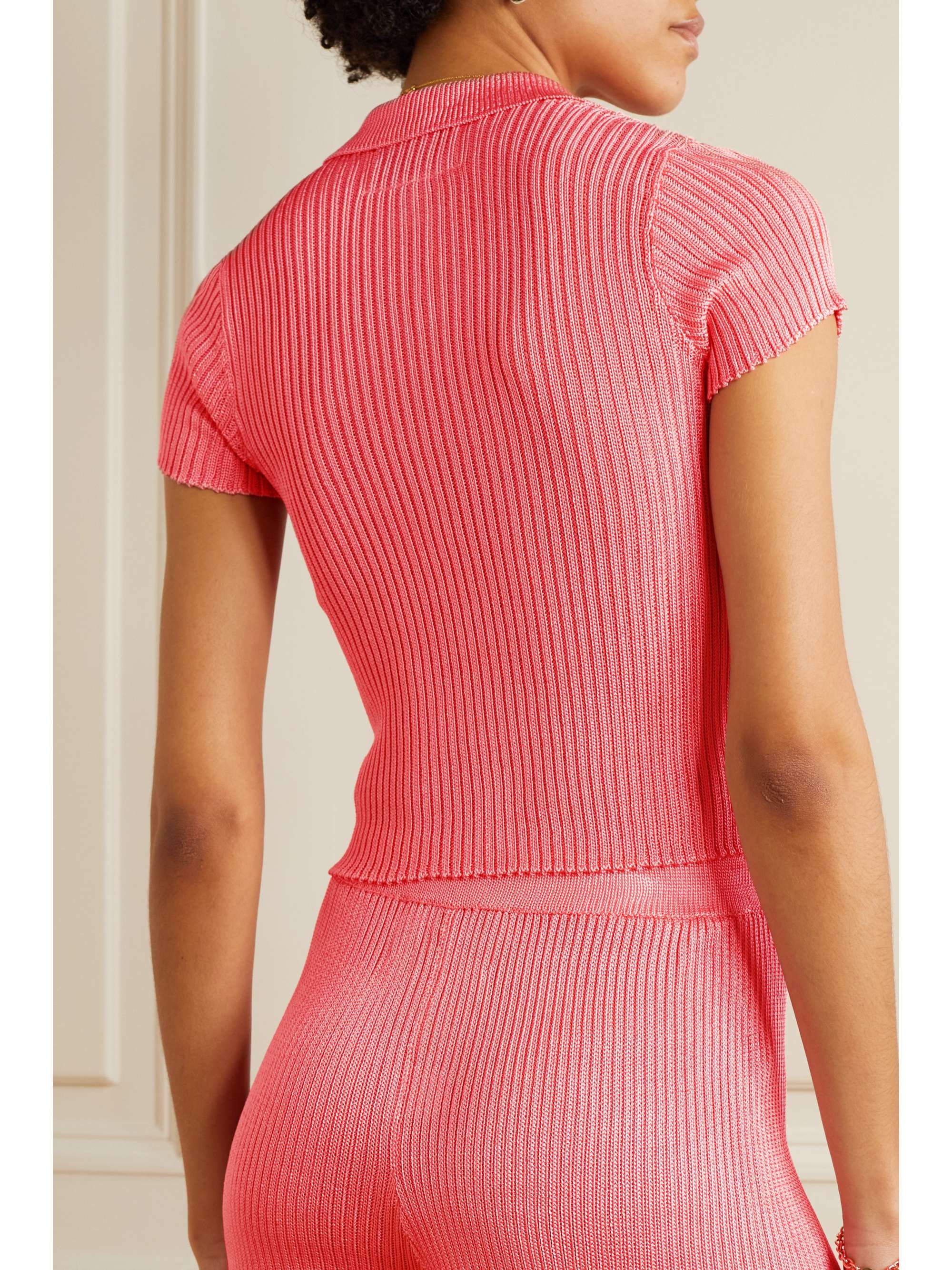 CALLE DEL MAR Ribbed-knit cardigan
