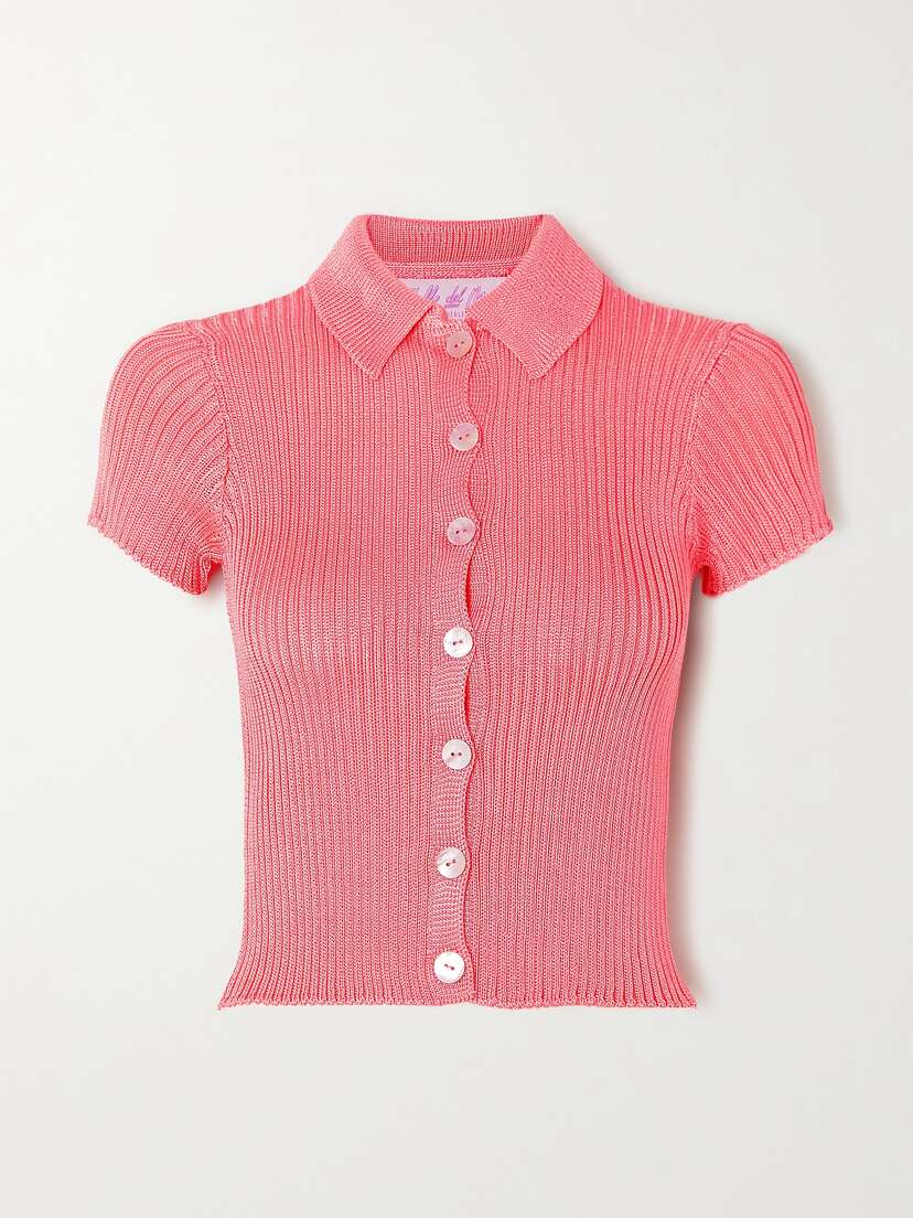 Calle Del Mar + Net Sustain Ribbed-knit Cardigan