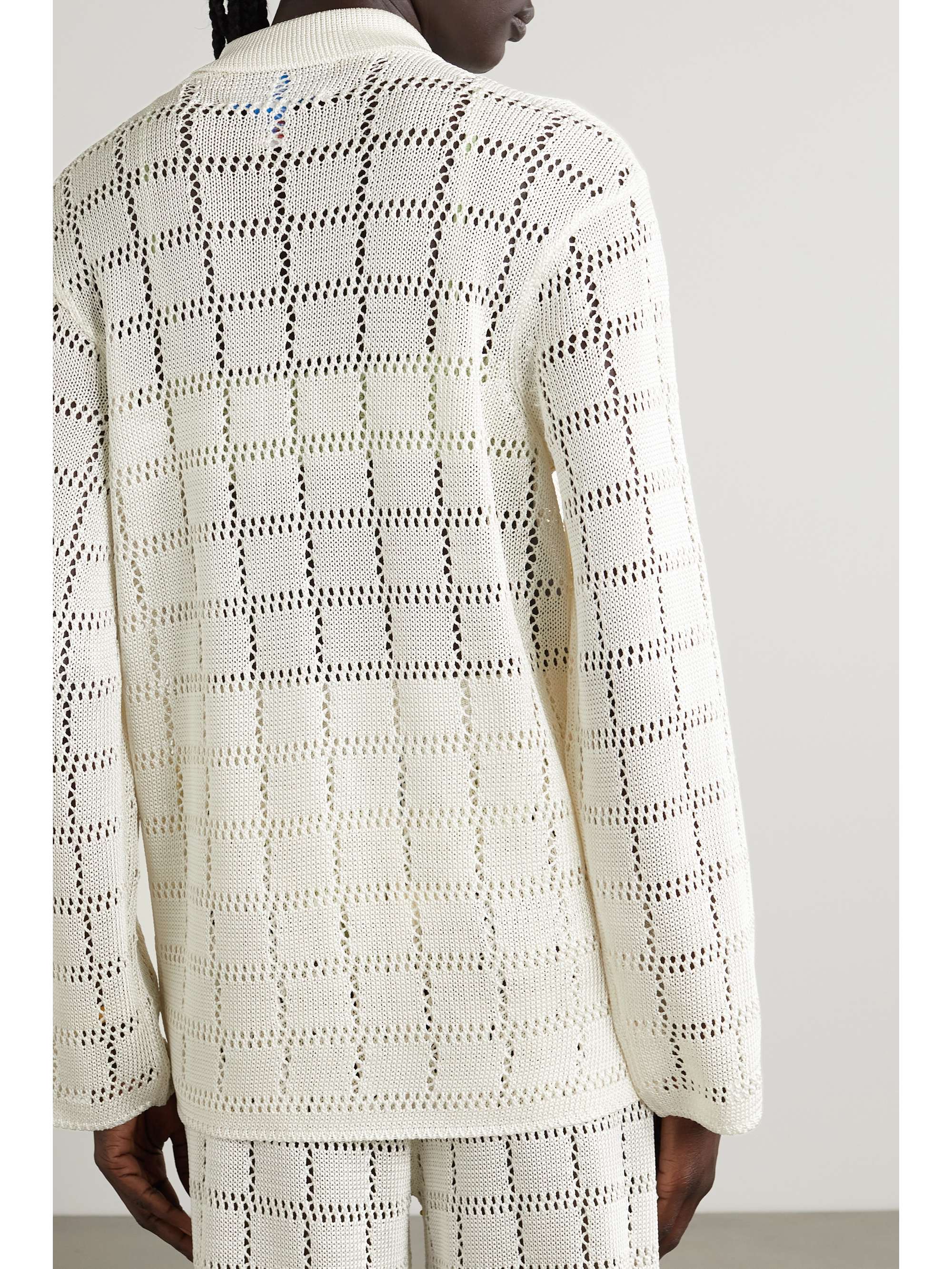 CALLE DEL MAR Pointelle-knit shirt