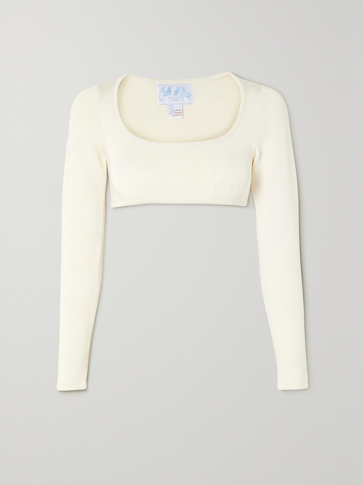 Calle Del Mar - Cropped Stretch-knit Top - Ecru