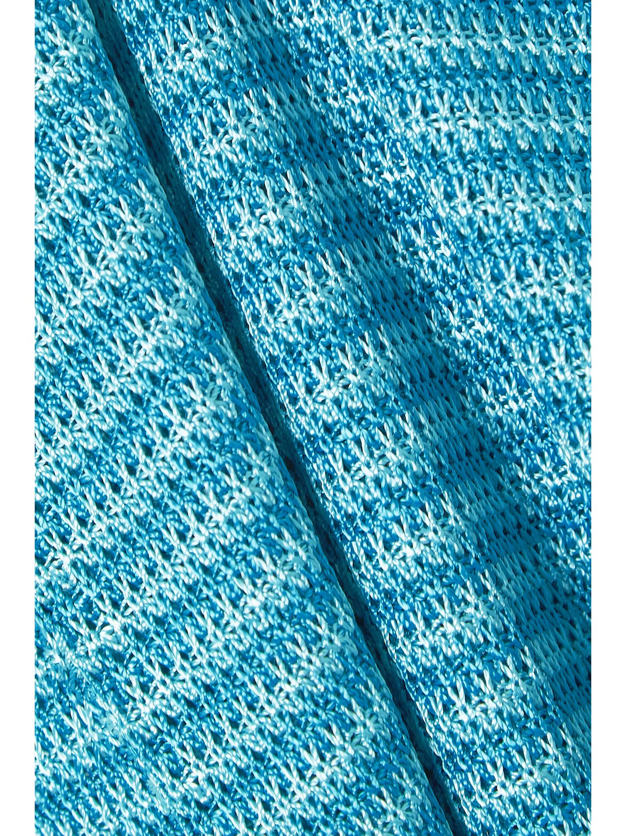 CALLE DEL MAR + NET SUSTAIN striped crochetknit midi dress NETAPORTER