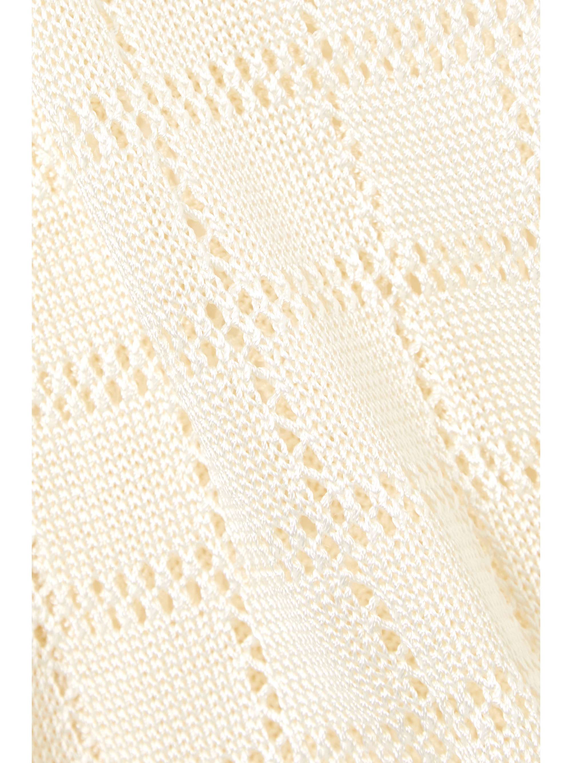 CALLE DEL MAR Cropped crochet-knit wide-leg pants