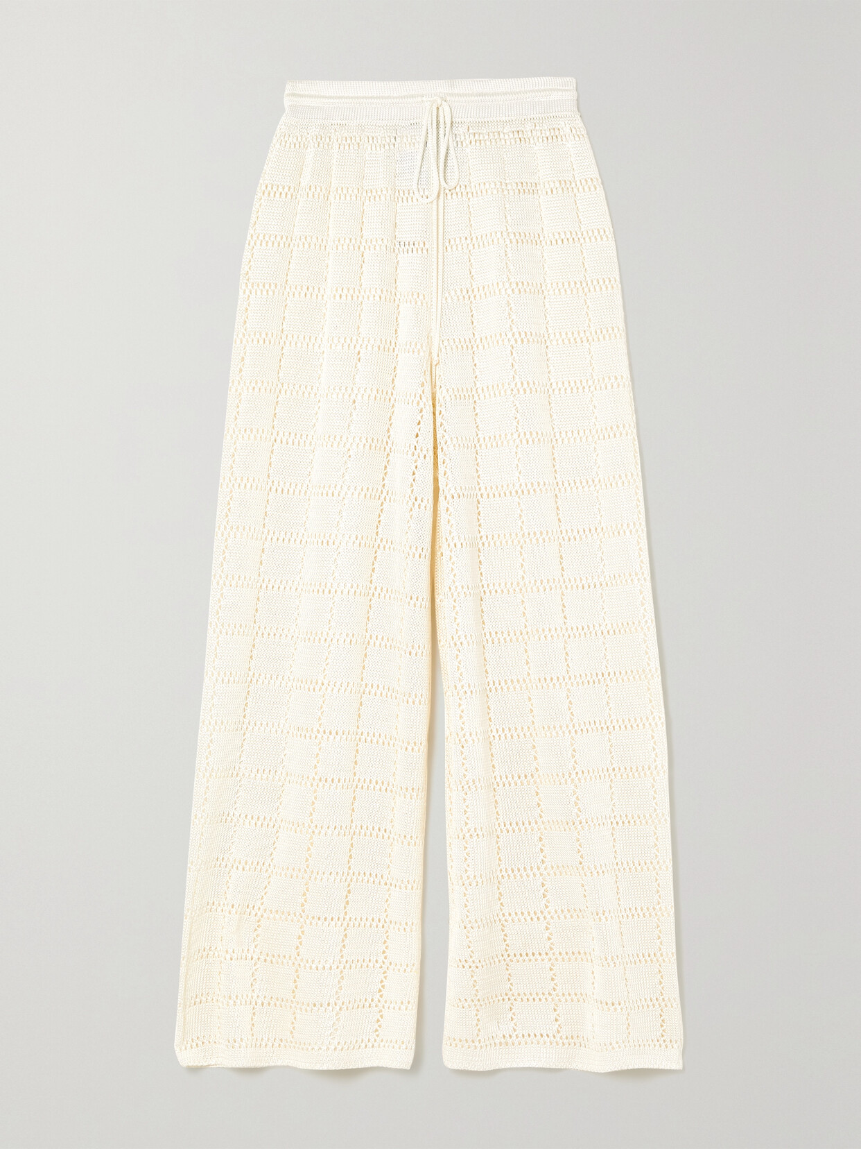 Calle Del Mar - + Net Sustain Cropped Crochet-knit Wide-leg Pants - Ecru