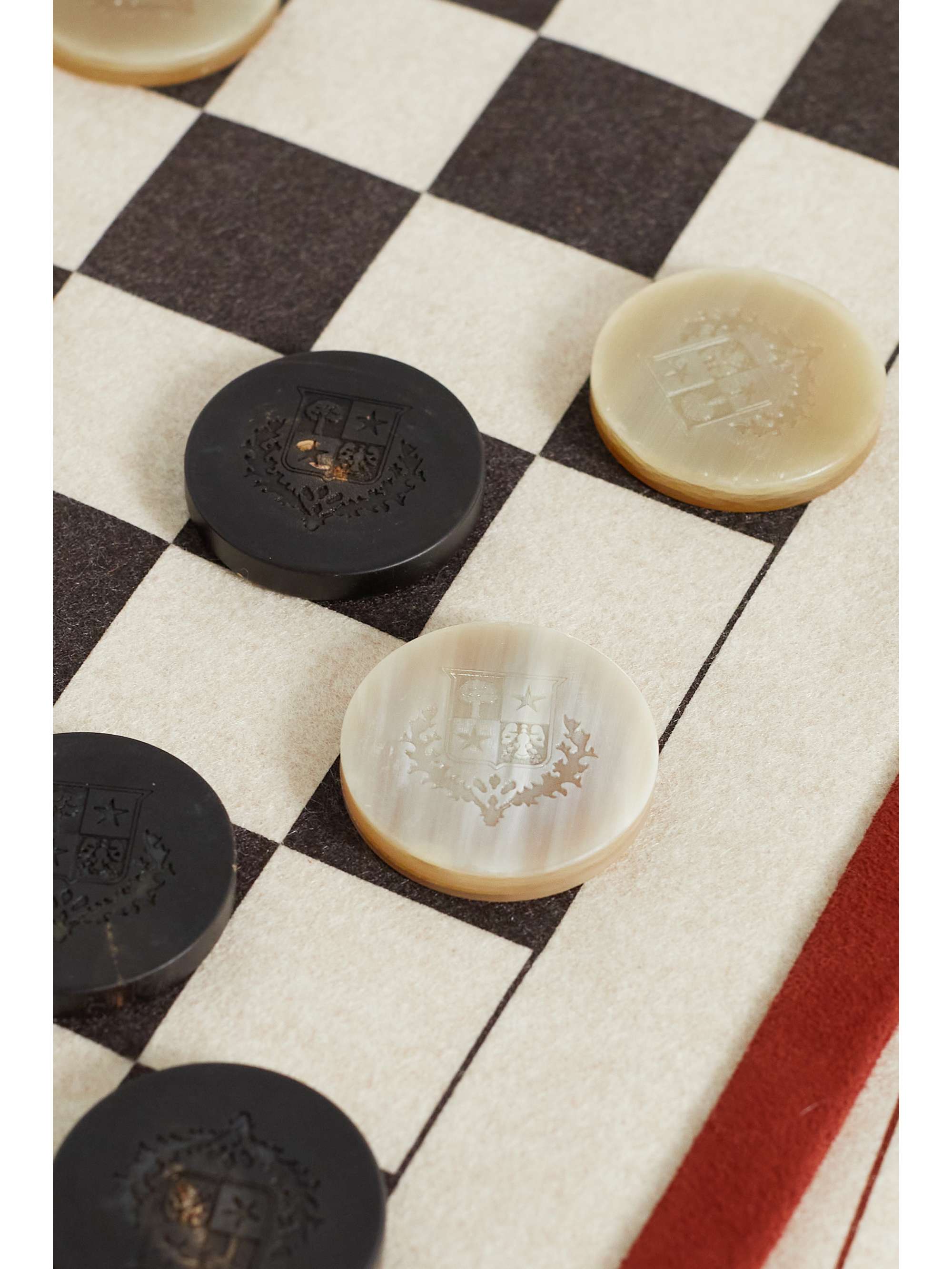 LORO PIANA Suede-trimmed cashmere backgammon and checkers set