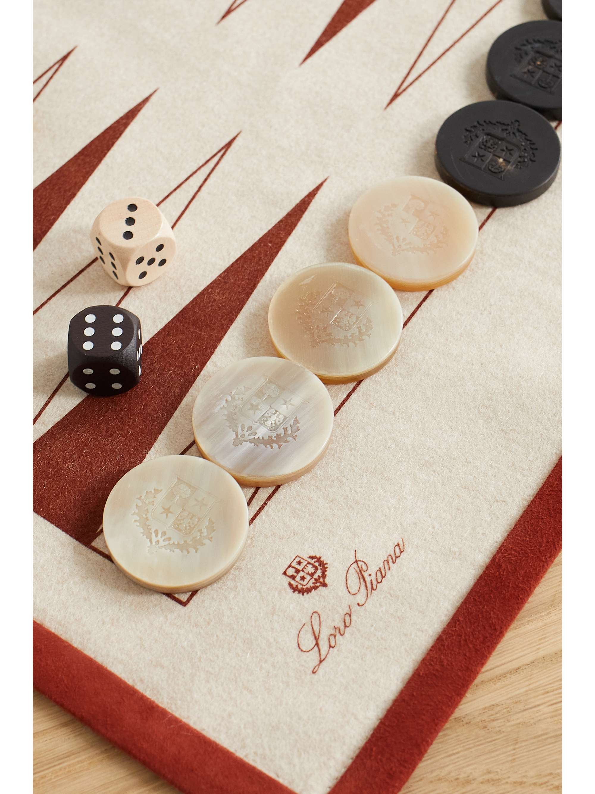 LORO PIANA Suede-trimmed cashmere backgammon and checkers set