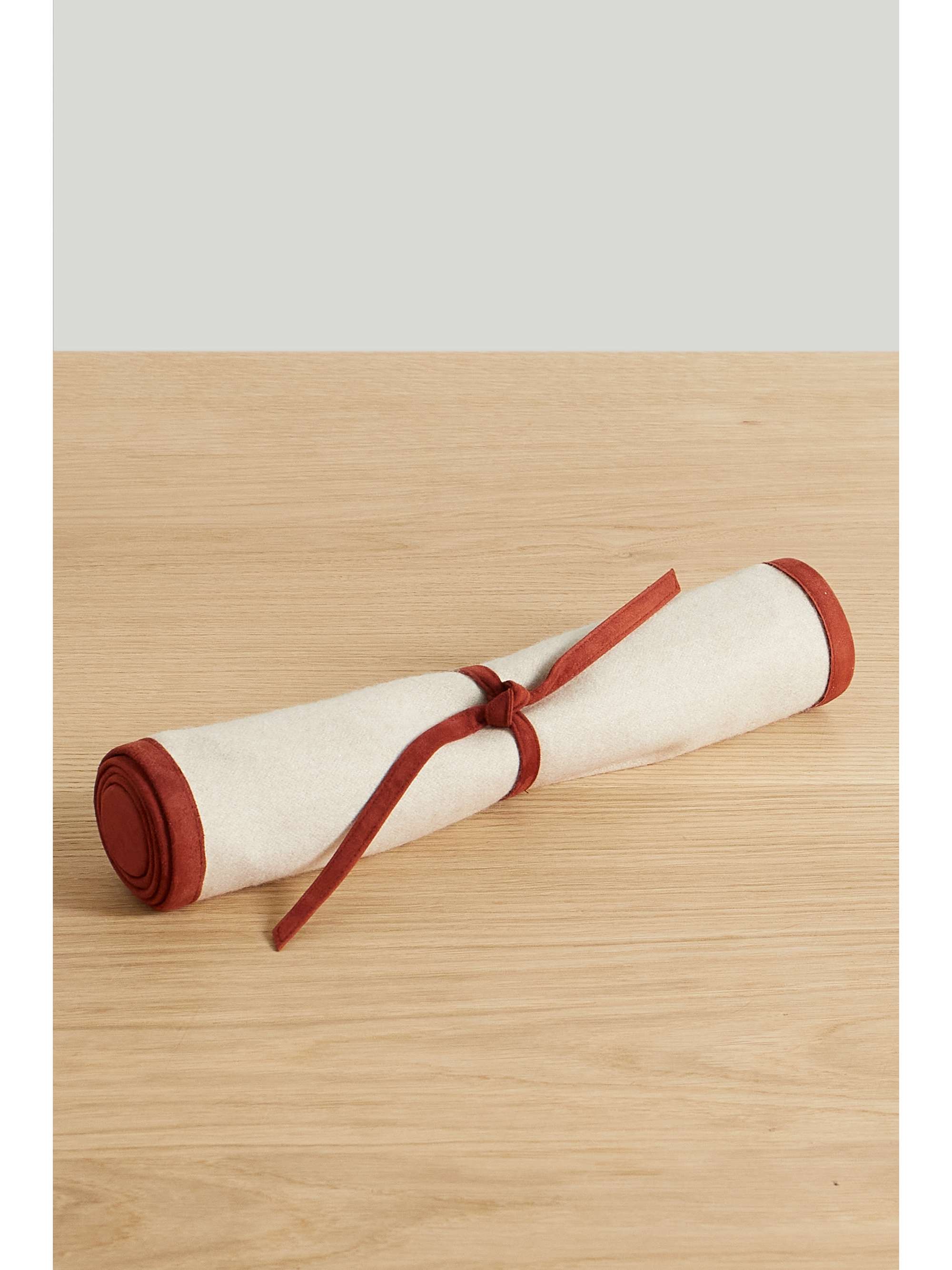 LORO PIANA Suede-trimmed cashmere backgammon and checkers set