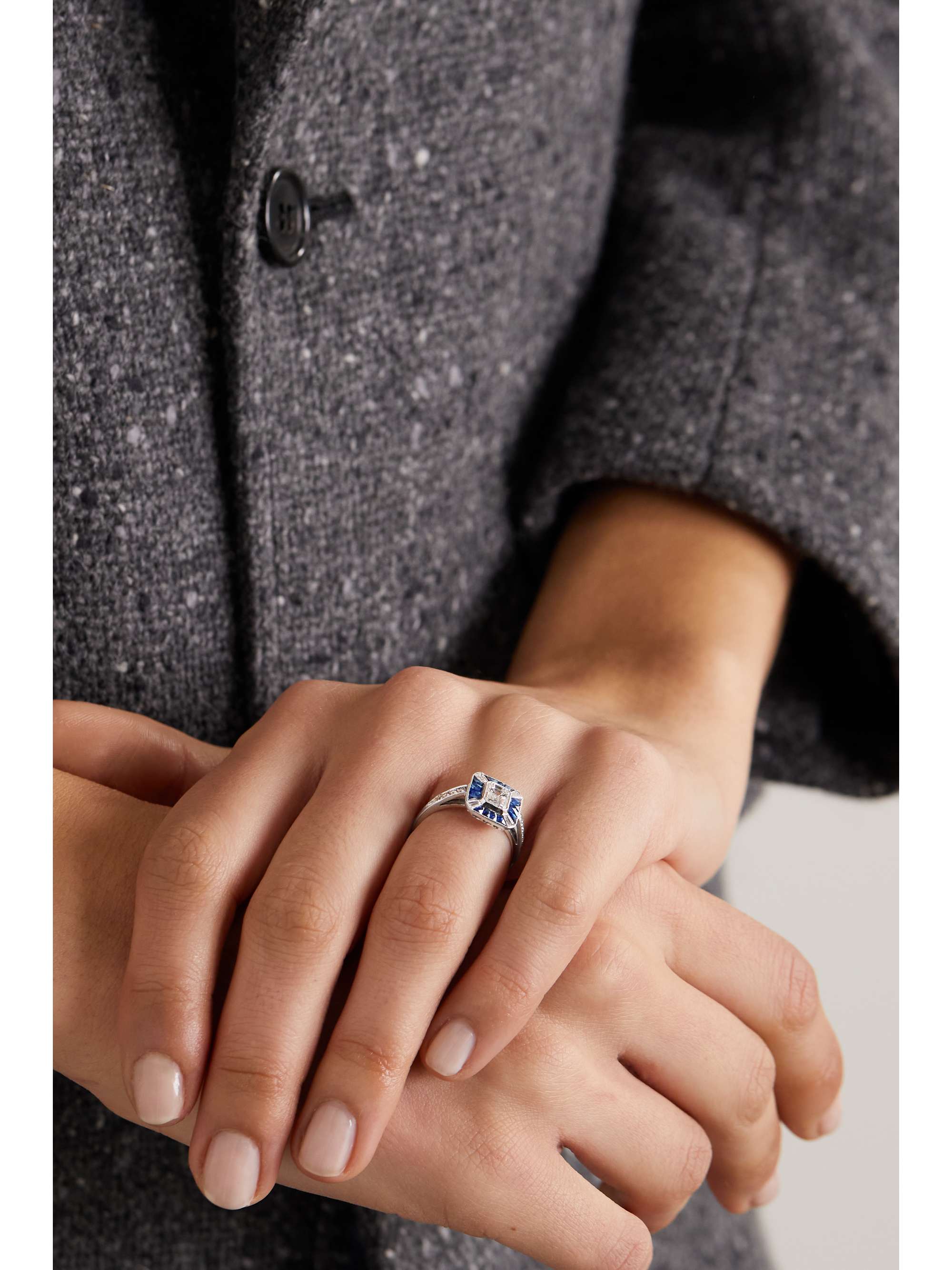 FRED LEIGHTON White gold sapphire and diamond ring NET A PORTER