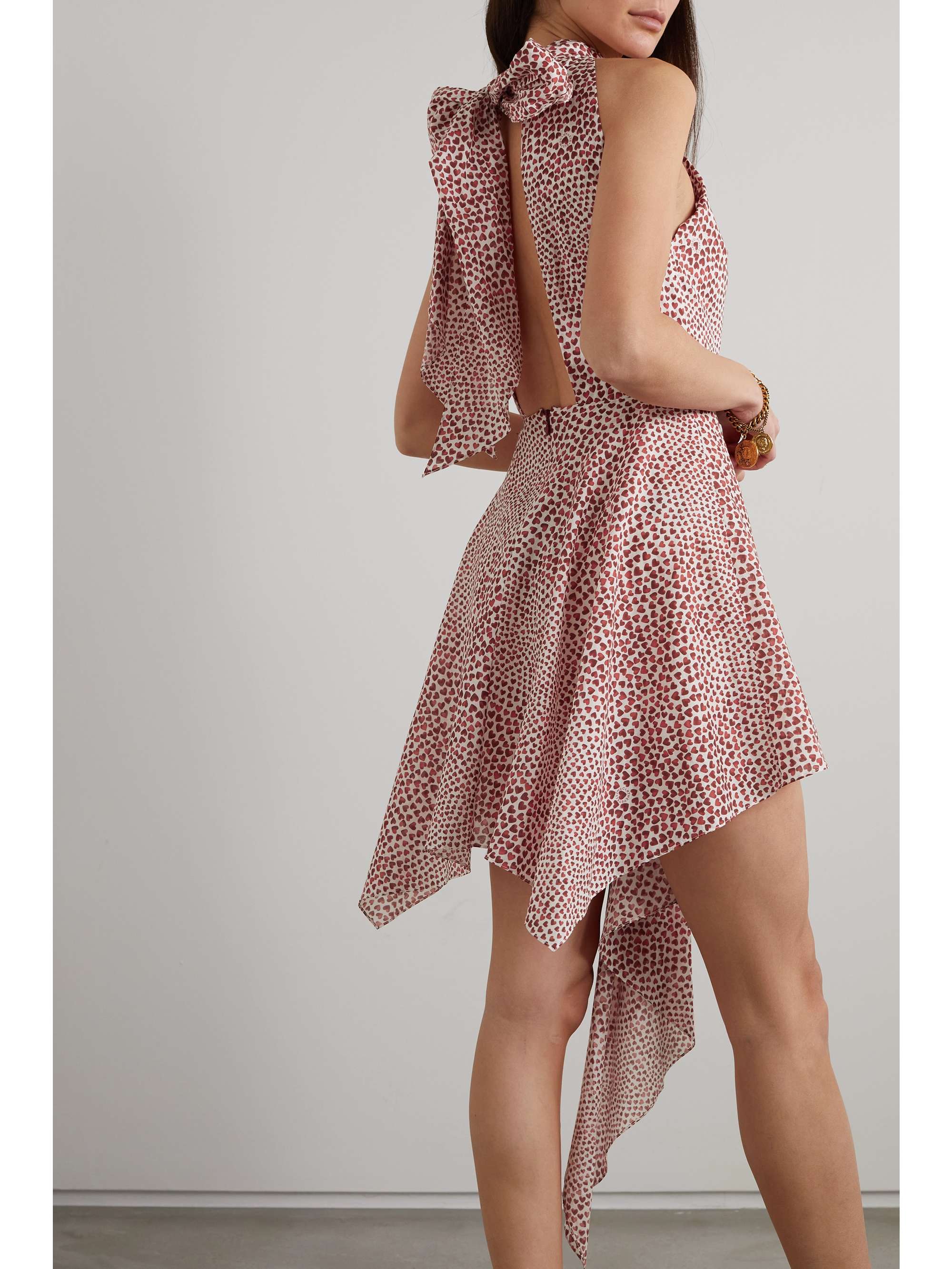 STELLA MCCARTNEY Asymmetrisches Neckholder-Minikleid aus Baumwolle mit Print und Cut-outs
