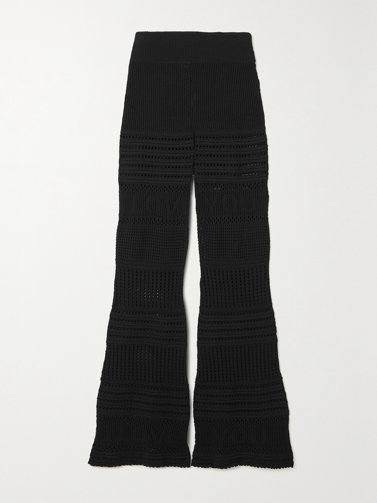 Stella McCartney - Crocheted Cotton Flared Pants - Black