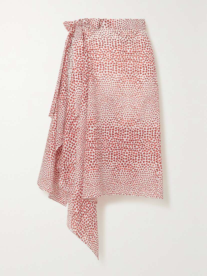 Stella McCartney + Net Sustain Printed Organic Cotton Wrap Skirt
