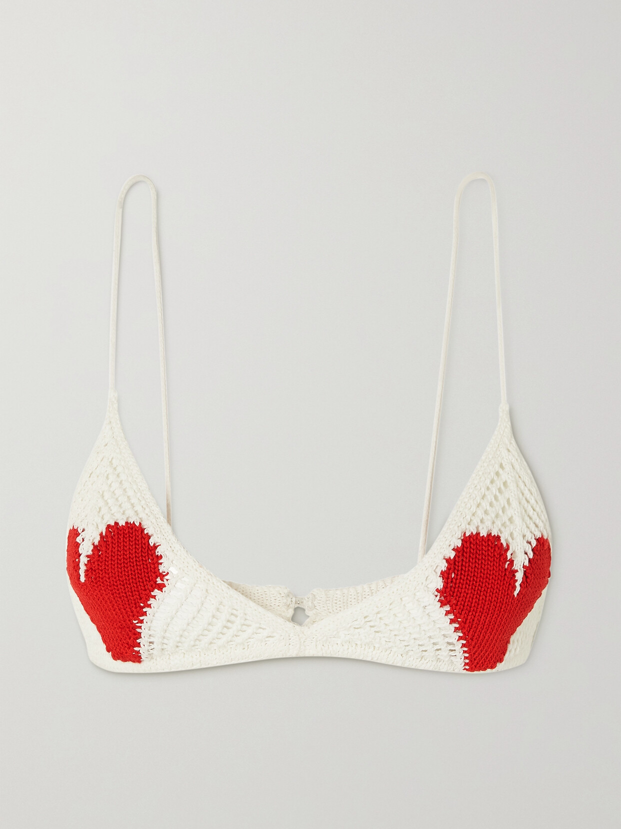 Stella McCartney - + Net Sustain Crocheted Organic Cotton Triangle Bikini Top - White