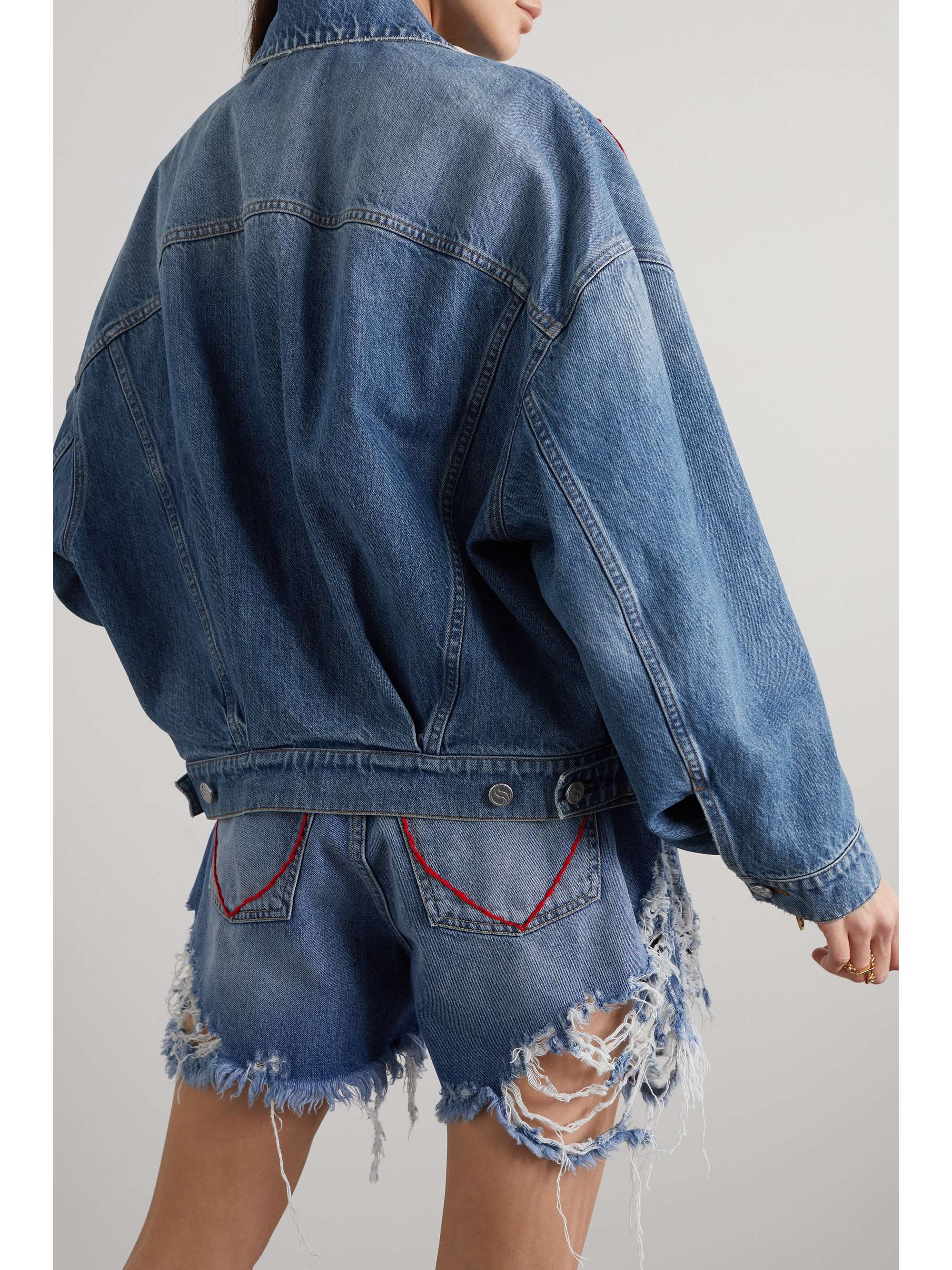 STELLA MCCARTNEY + NET SUSTAIN embroidered organic denim jacket