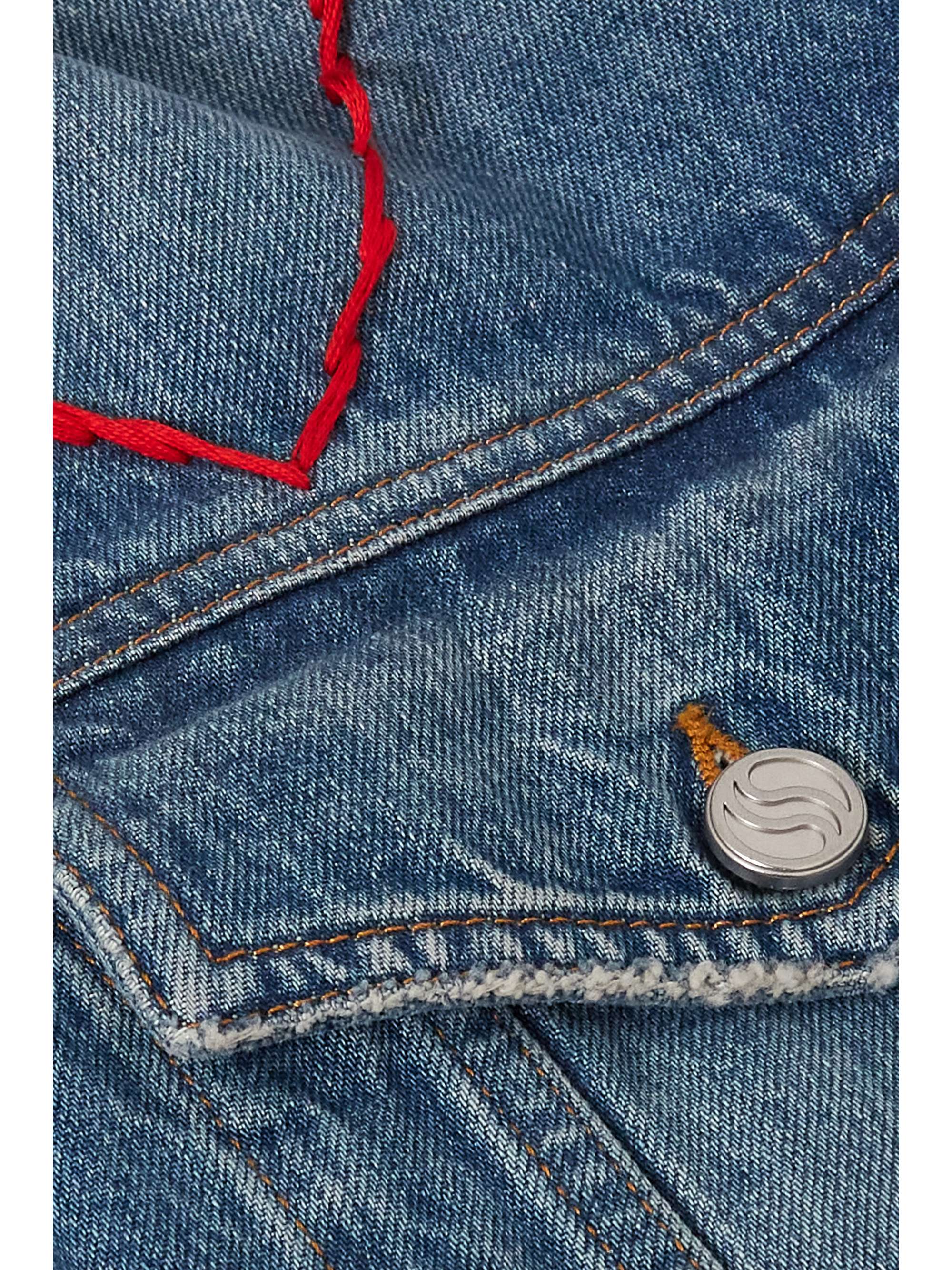 STELLA MCCARTNEY + NET SUSTAIN embroidered organic denim jacket