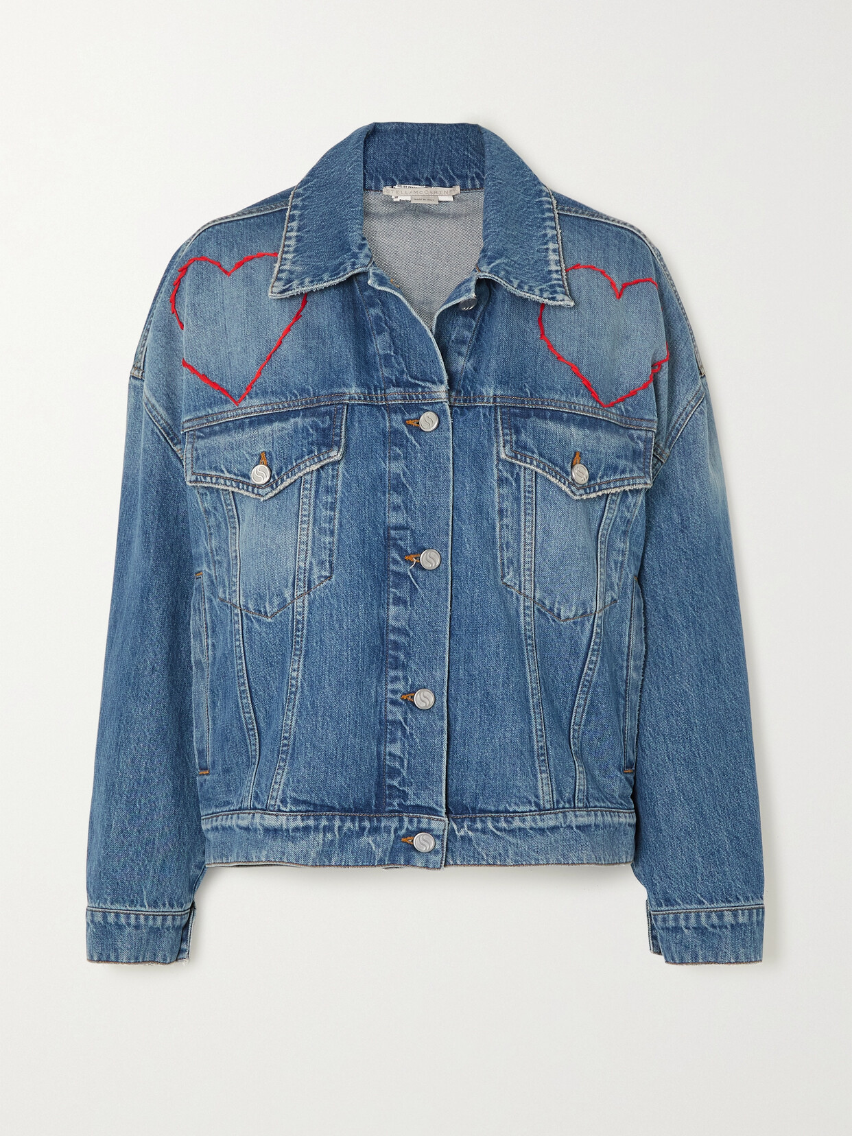 Stella McCartney - + Net Sustain Embroidered Organic Denim Jacket - Blue