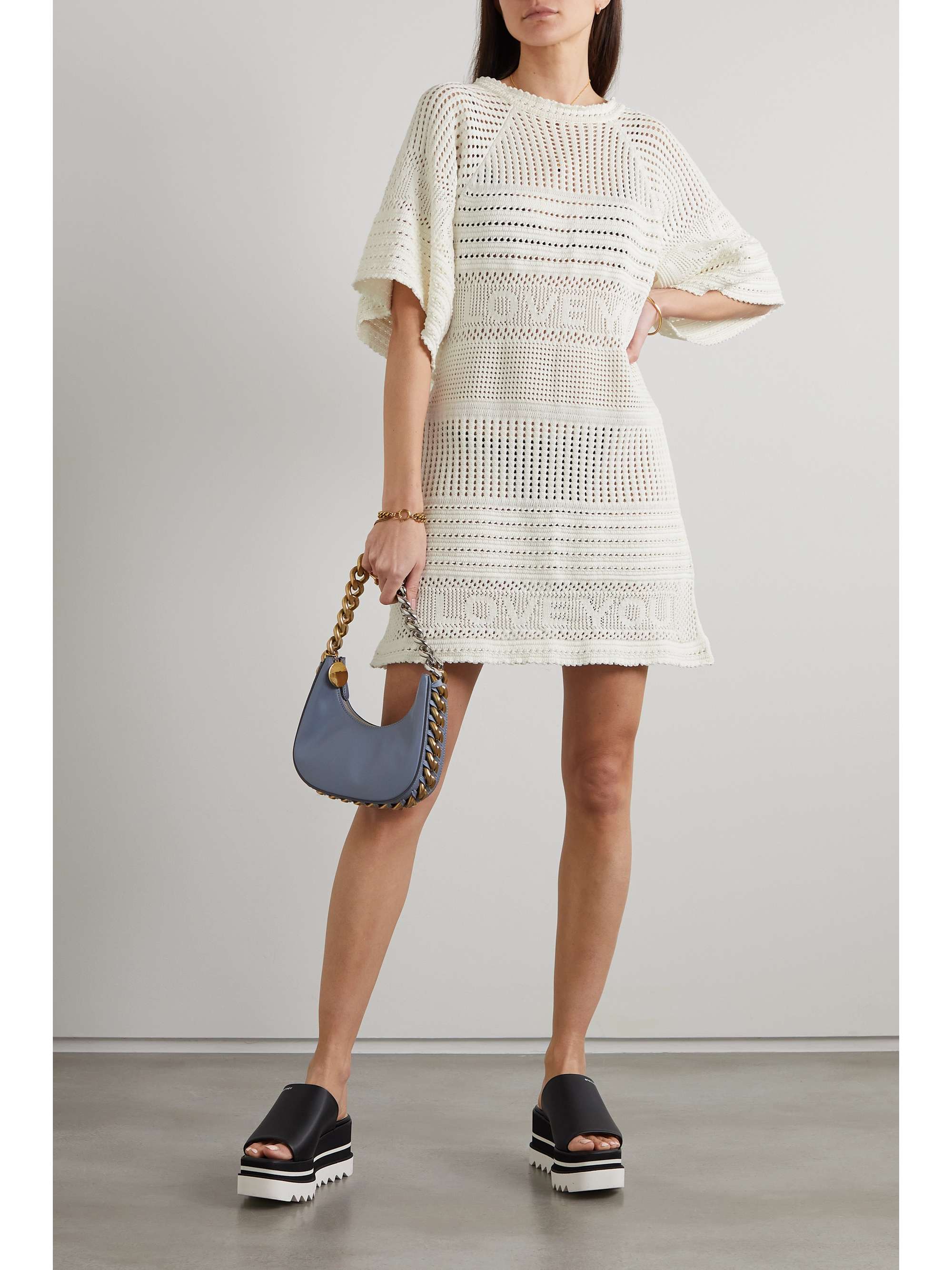 STELLA MCCARTNEY + NET SUSTAIN crocheted organic cotton mini dress |  NET-A-PORTER