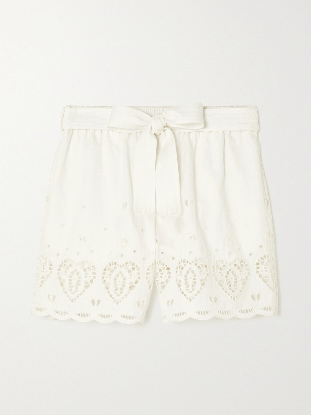 Stella McCartney - Belted Broderie Anglaise Woven Shorts - White