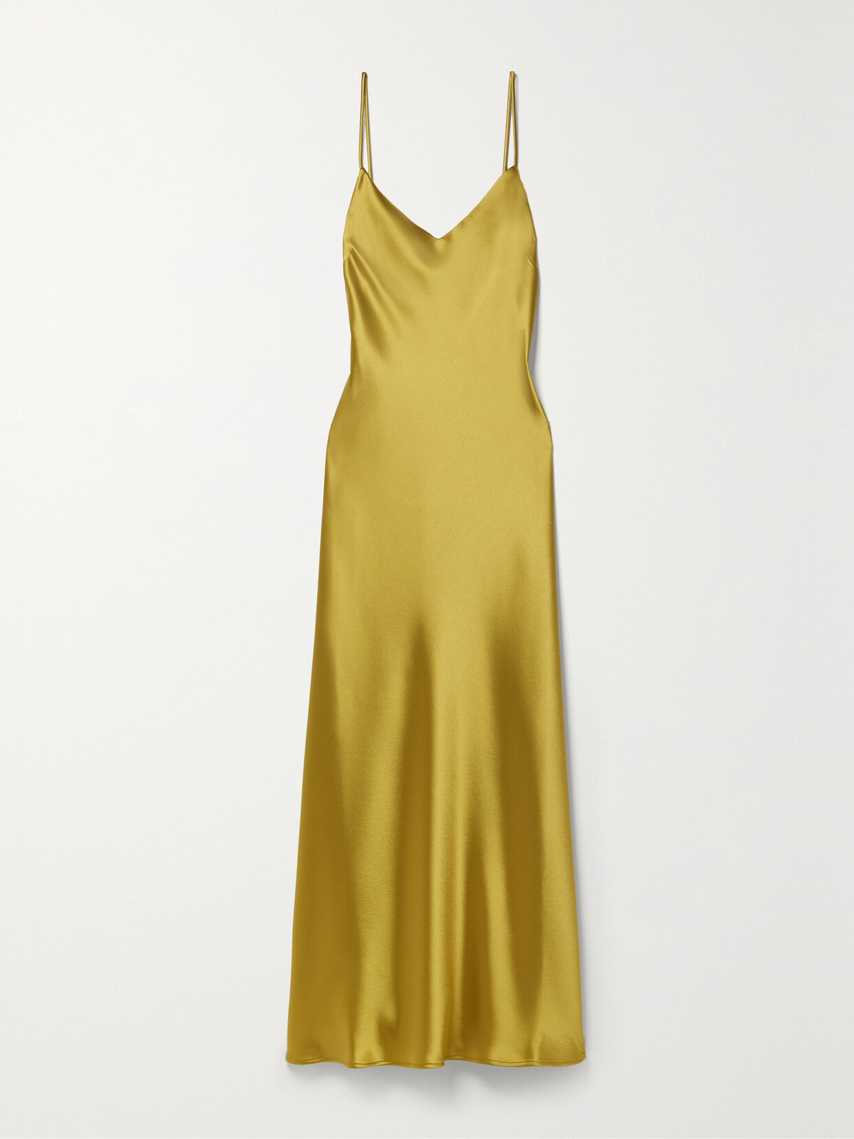 Galvan - Satin Midi Dress - Green