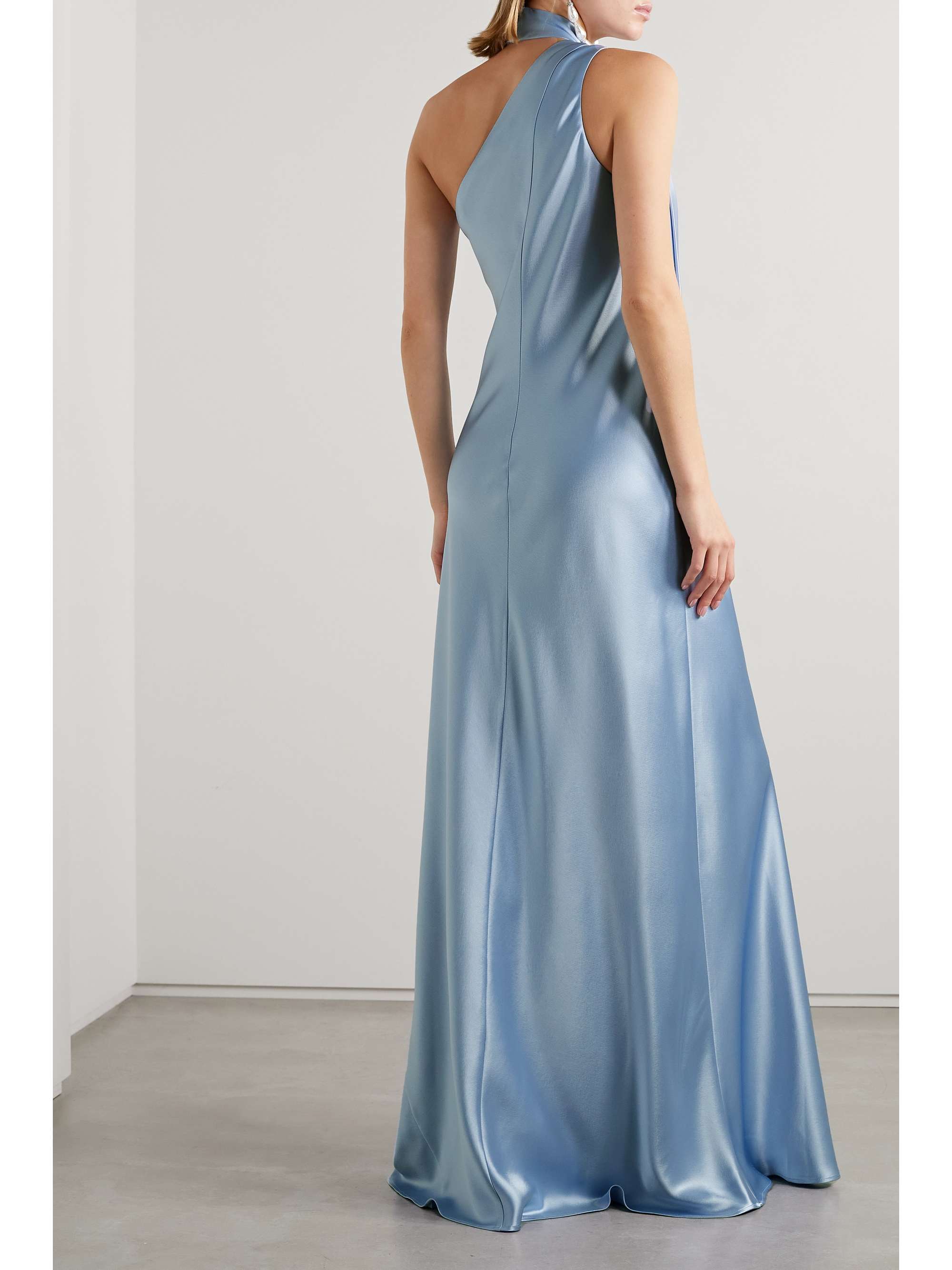 GALVAN Ushuaia satin halterneck gown