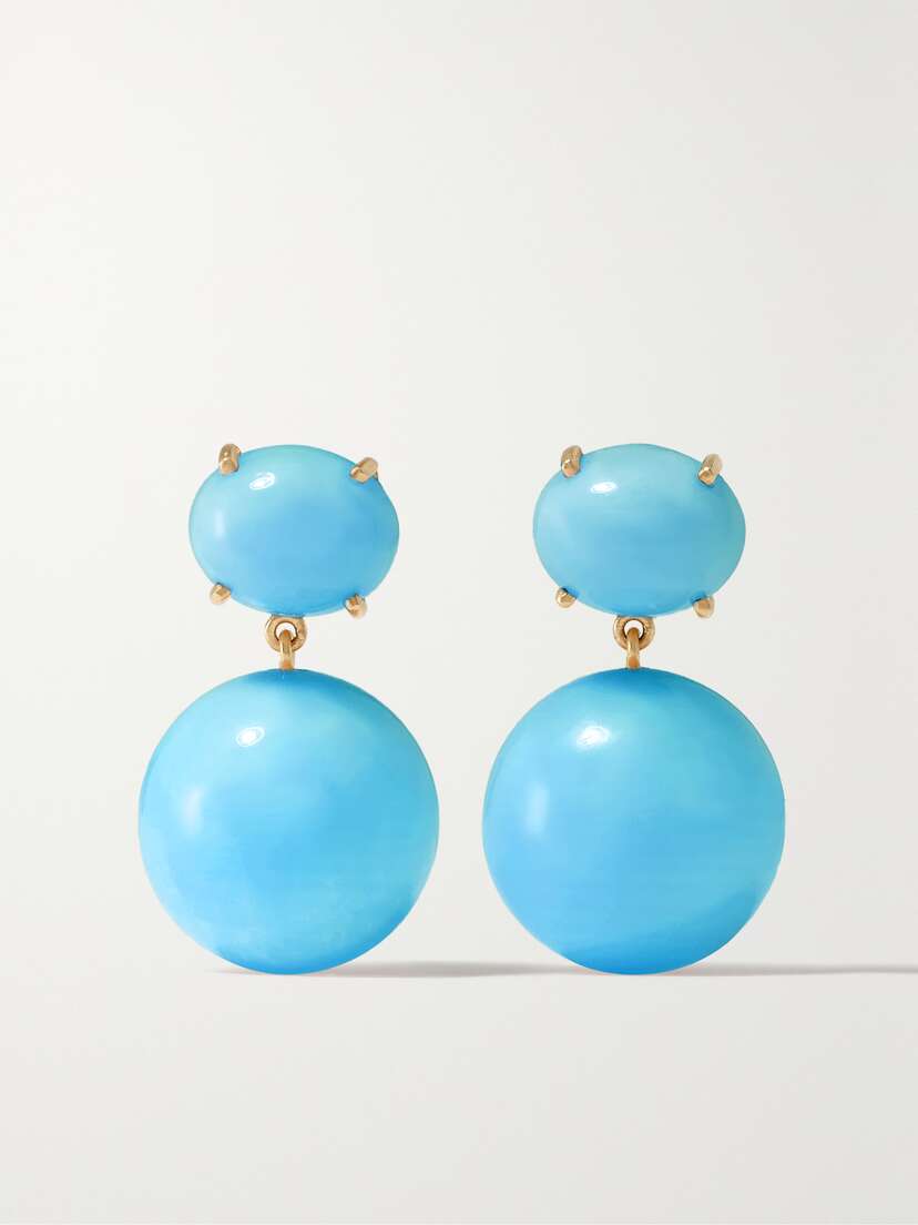 Irene Neuwirth Gumball 18-karat Gold Turquoise Earrings