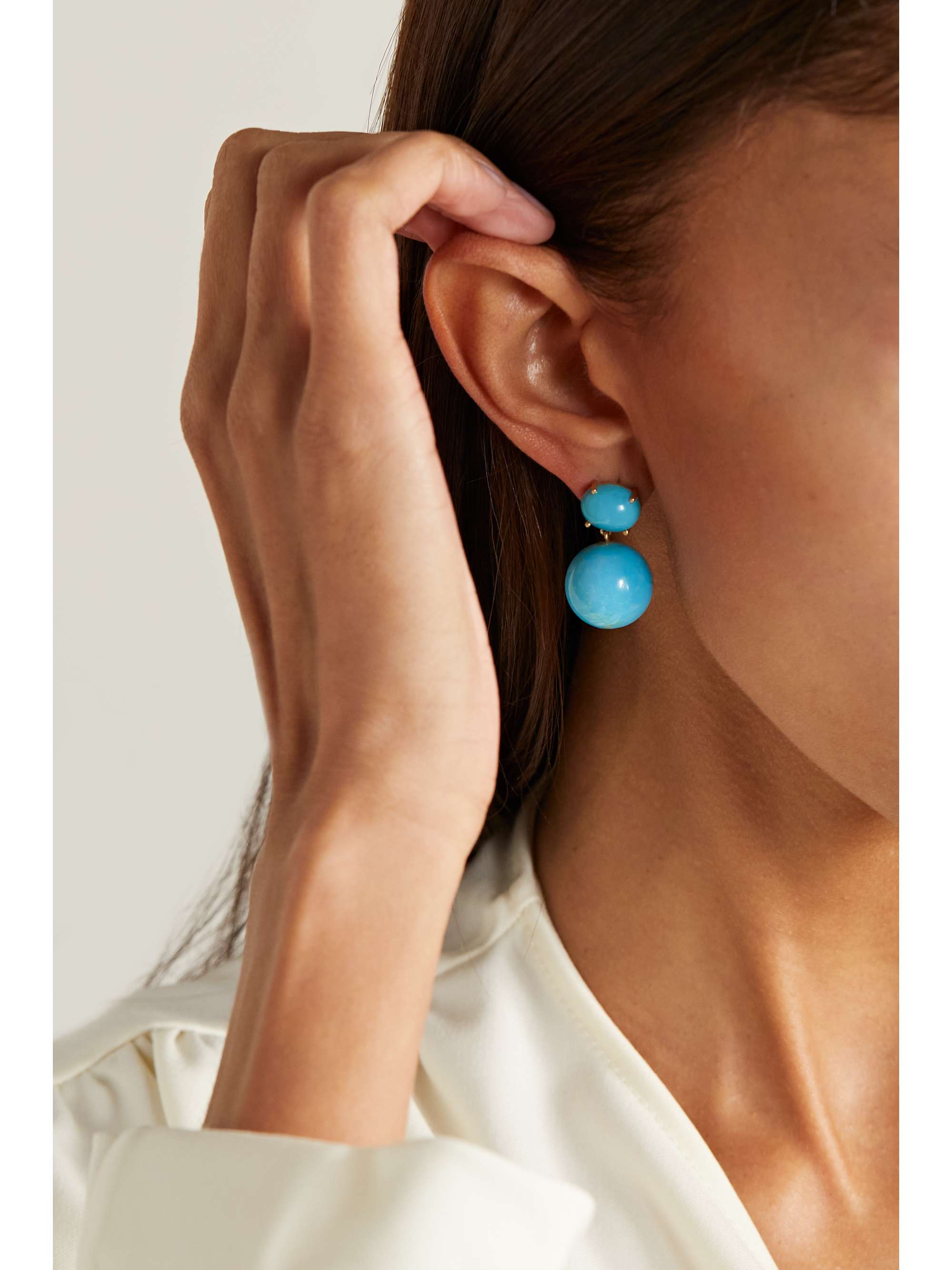 IRENE NEUWIRTH Gumball 18-karat gold chrysoprase earrings