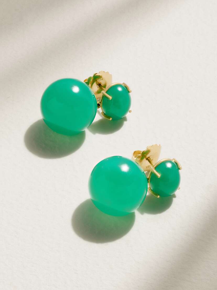 Irene Neuwirth Gumball 18-karat Gold Chrysoprase Earrings