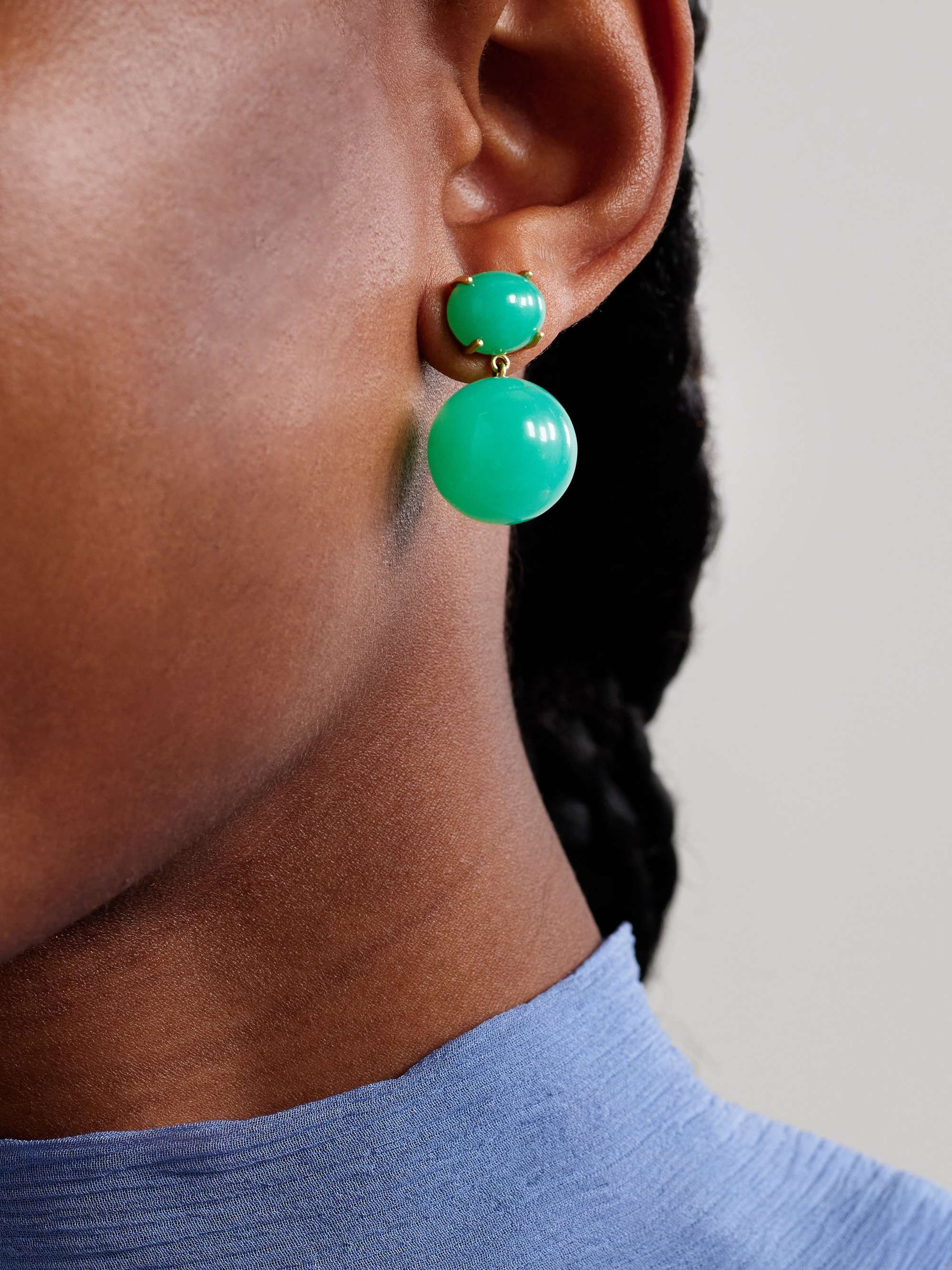 IRENE NEUWIRTH Gumball 18-karat gold chrysoprase earrings