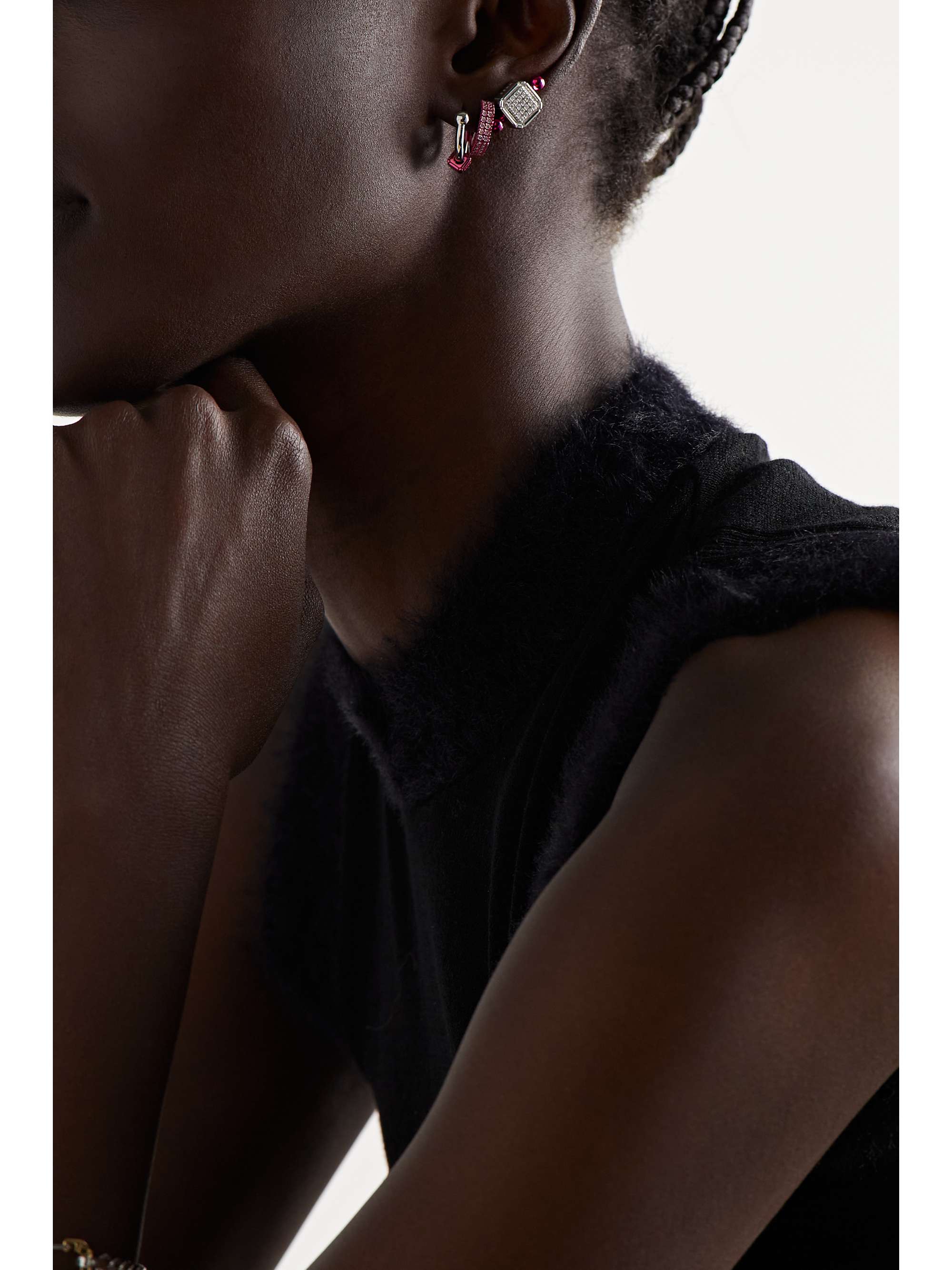 EÉRA 18-karat white gold single hoop earring