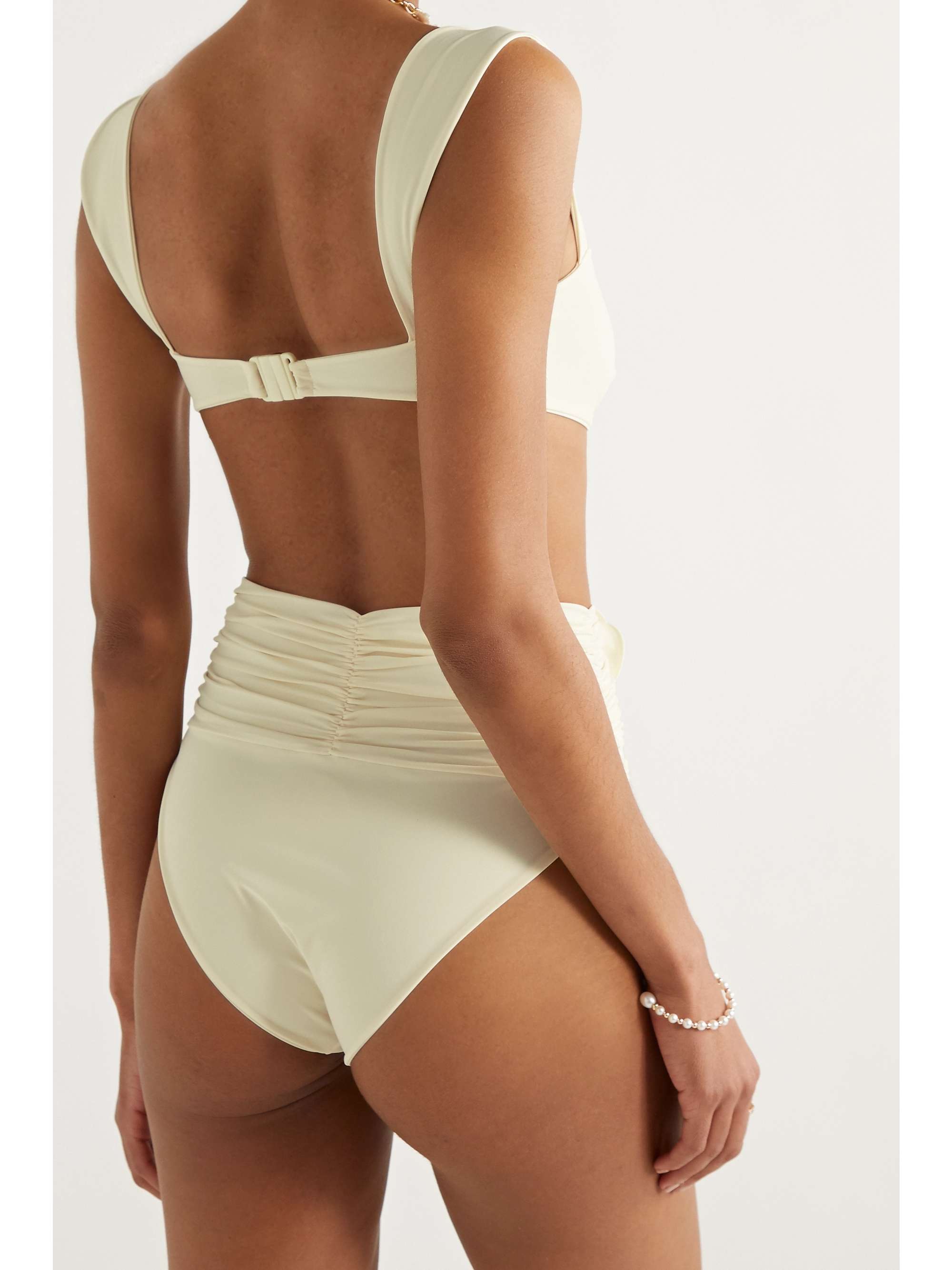 MAGDA BUTRYM Culotte de bikini à fronces et à ornements