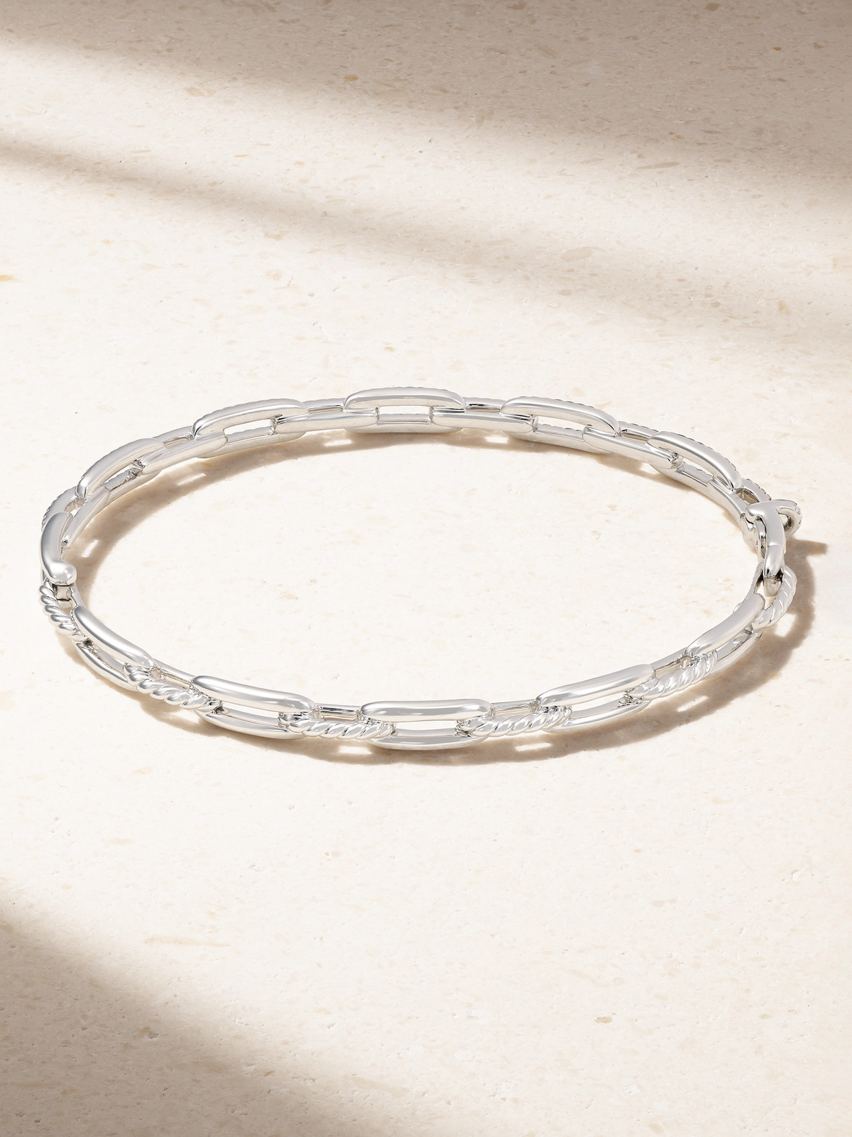 David Yurman Stax 18-karat White Gold Diamond Bracelet In Gold