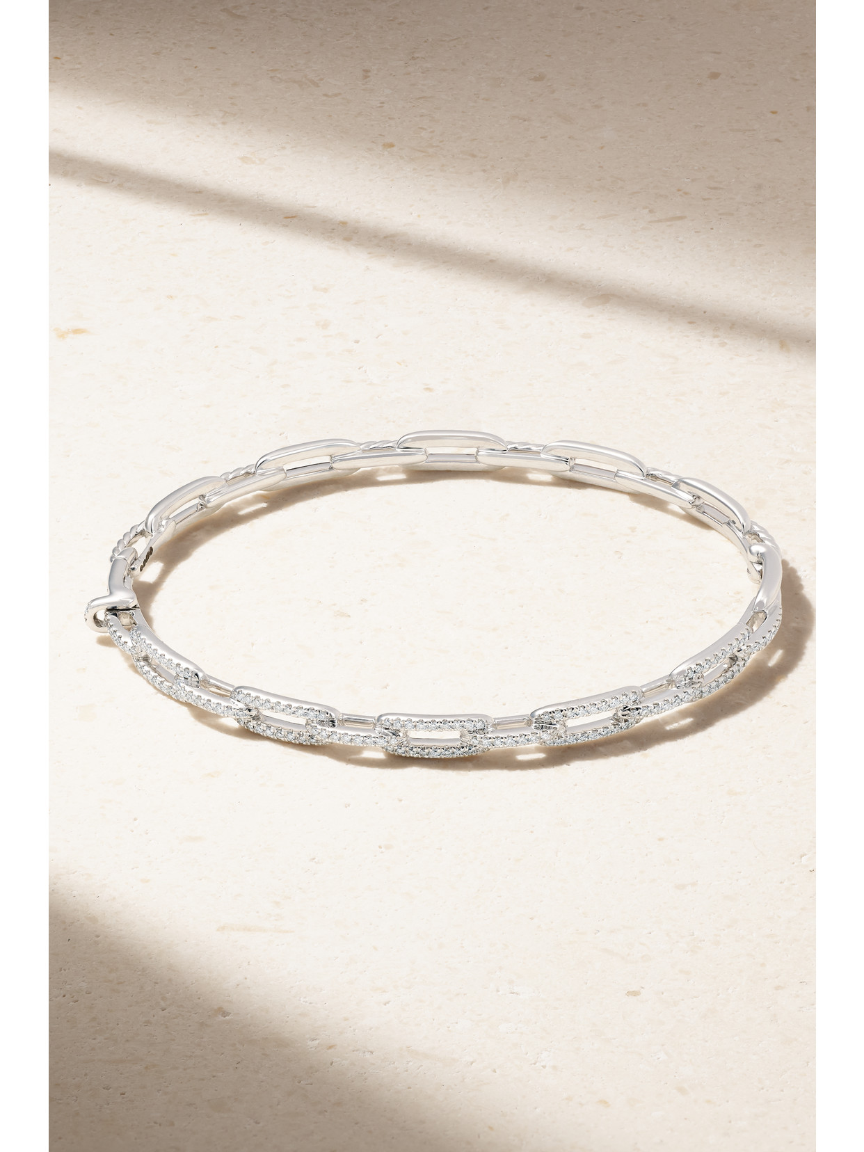 David Yurman Stax 18-karat White Gold Diamond Bracelet