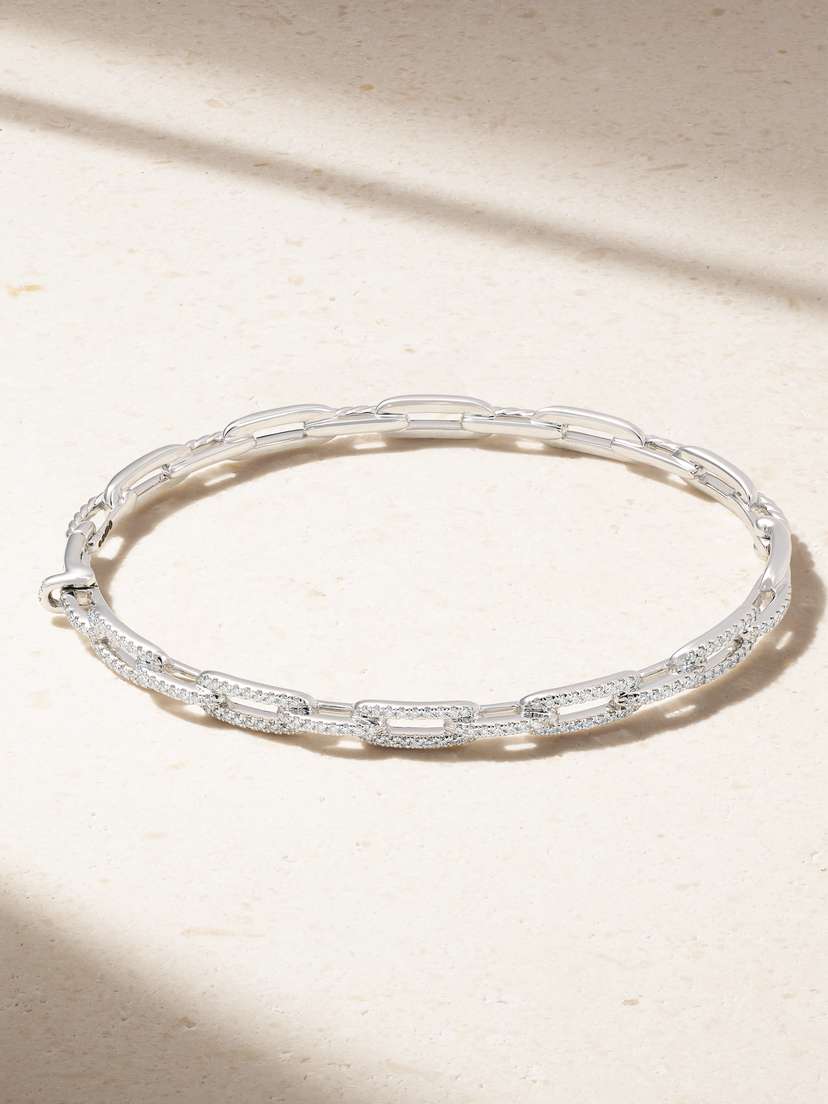 David Yurman Stax 18-karat White Gold Diamond Bracelet
