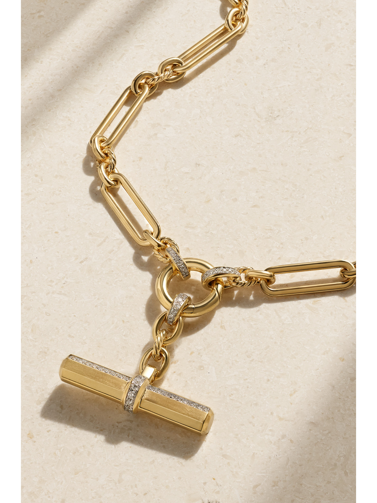 David Yurman Lexington E/w 18-karat Gold Diamond Necklace In Gold