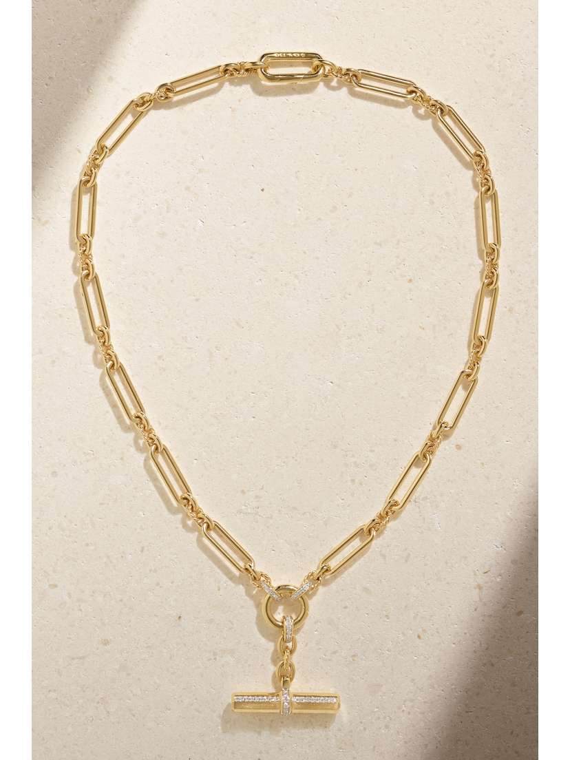 David Yurman Lexington E/w 18-karat Gold Diamond Necklace