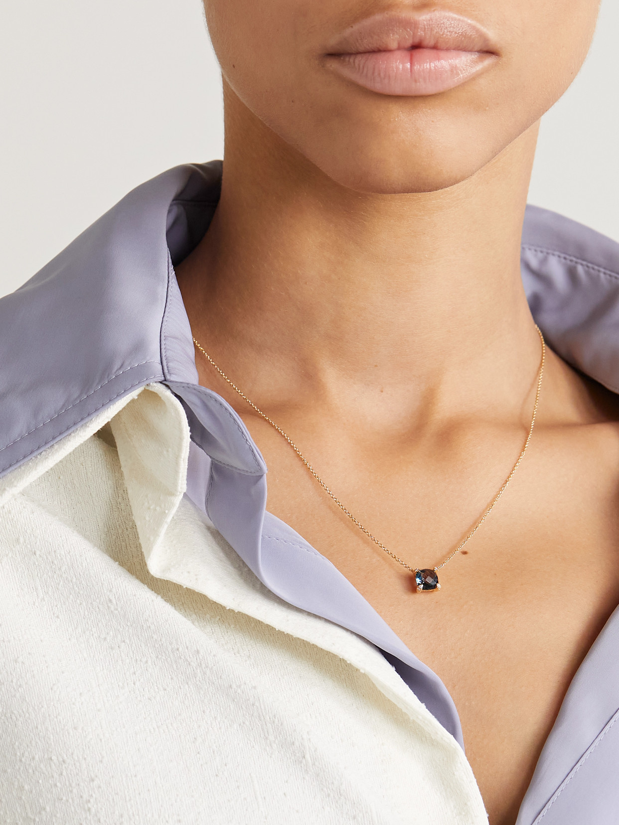 David Yurman Petite Châtelaine 18-karat Gold, Topaz And Diamond Necklace In Gold
