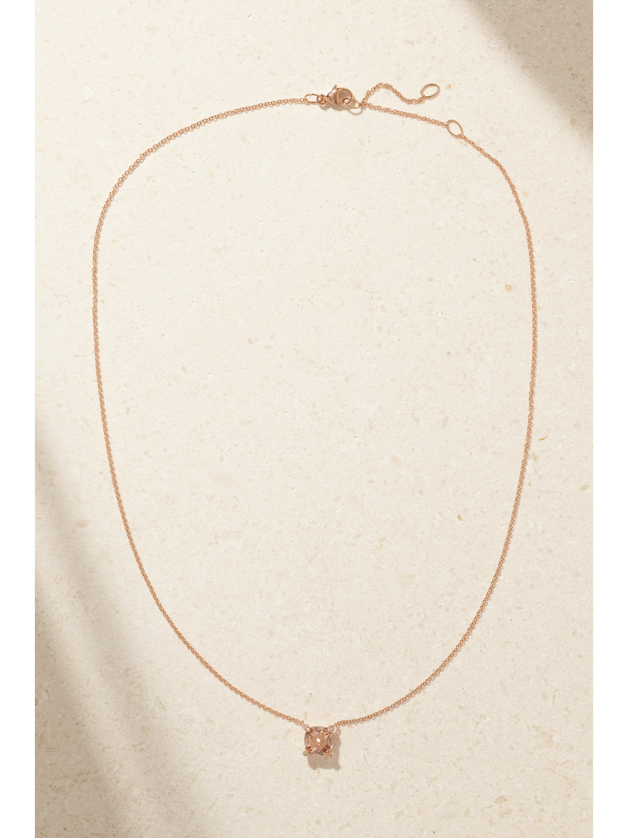 David Yurman Chatelaine 18-karat Rose Gold, Morganite And Diamond Necklace In Gold