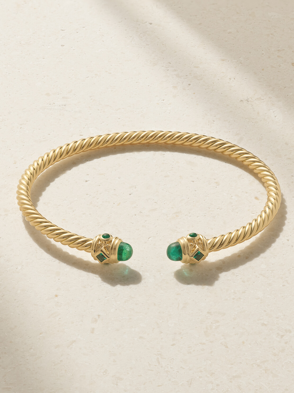 David Yurman Renaissance 18-karat Gold Emerald Cuff - M