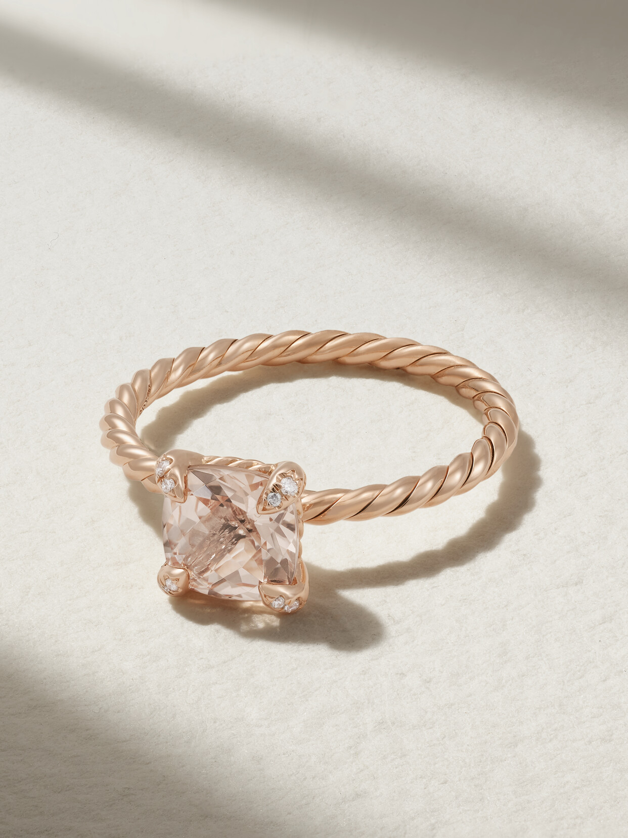 David Yurman Chatelaine 18-karat Rose Gold, Morganite And Diamond Ring