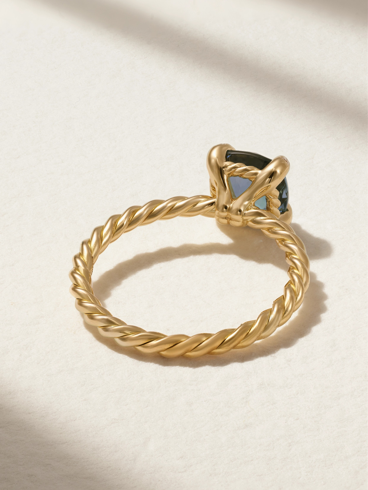 Shop David Yurman Chatelaine 18-karat Gold, Topaz And Diamond Ring