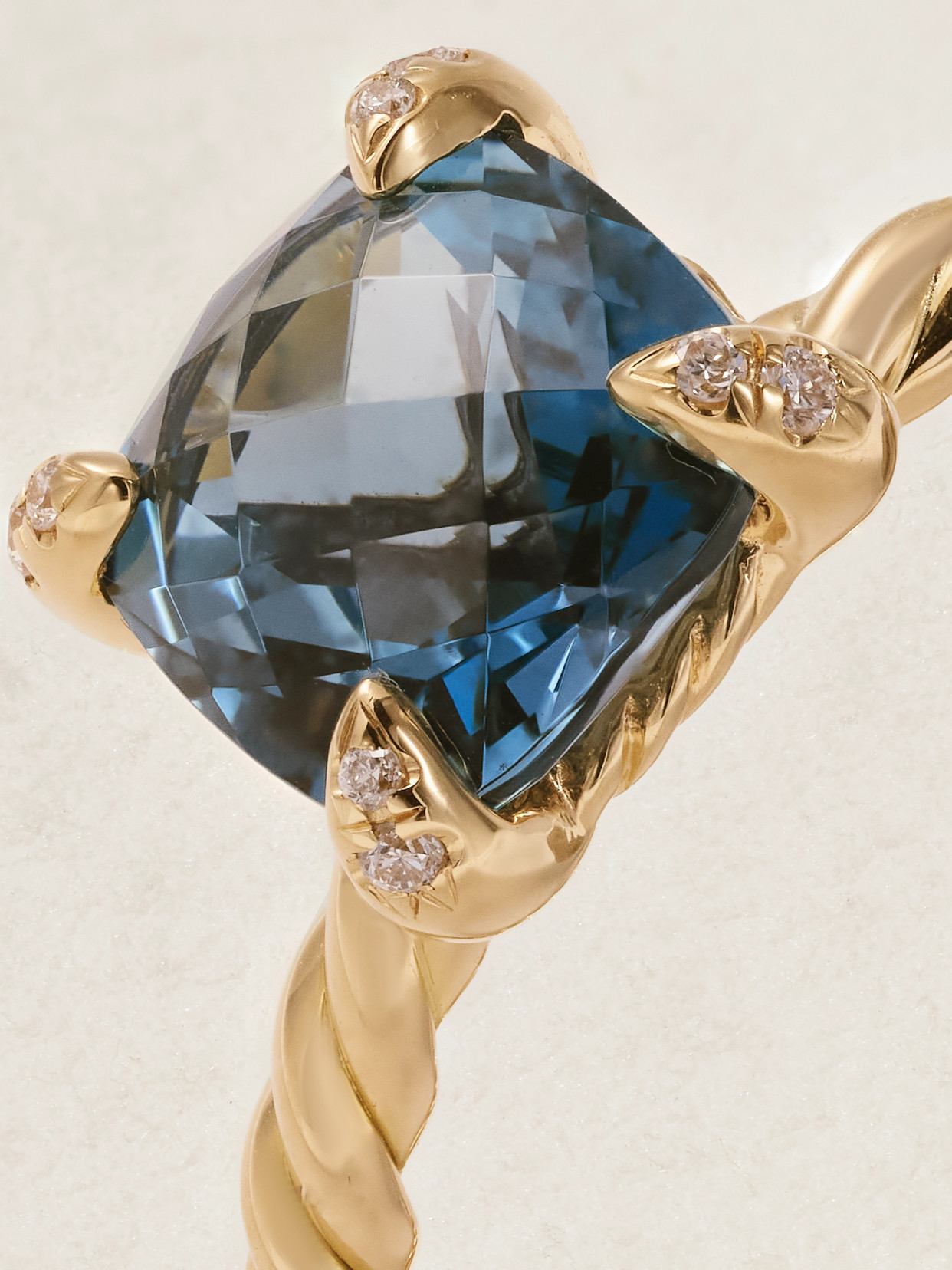 David Yurman Chatelaine 18-karat Gold, Topaz And Diamond Ring In Gold