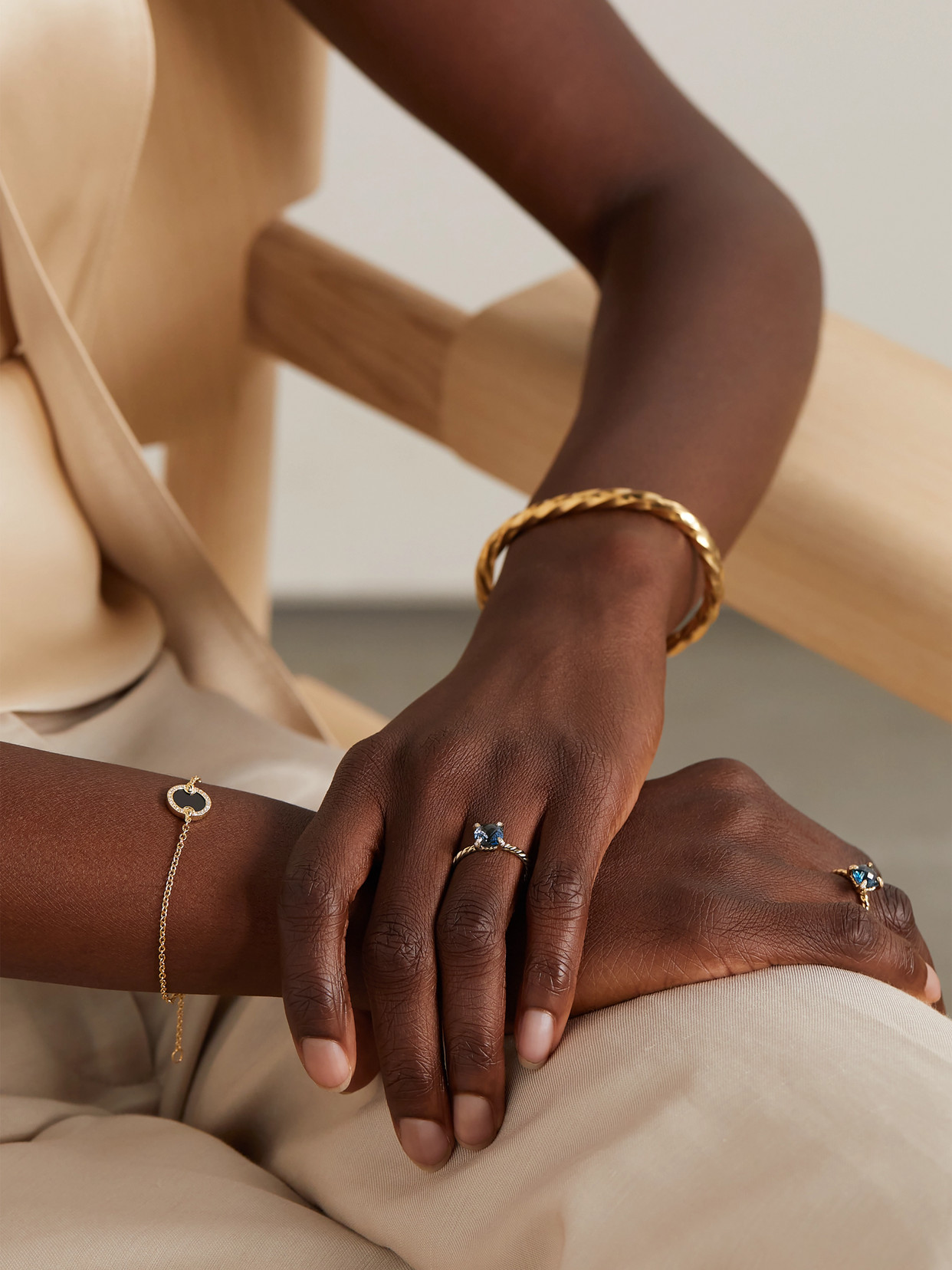 David Yurman Chatelaine 18-karat Gold, Topaz And Diamond Ring In Gold