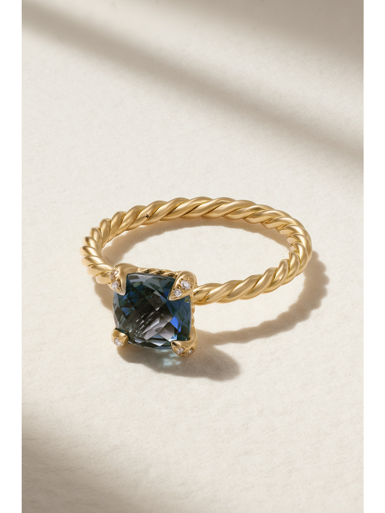 David Yurman Chatelaine 18-karat Gold, Topaz And Diamond Ring