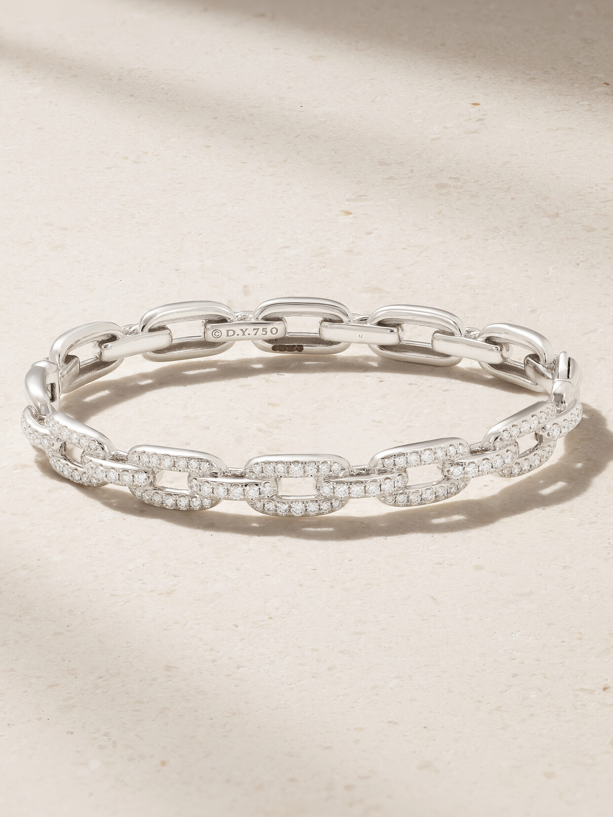 David Yurman Stax 18-karat White Gold Diamond Bracelet