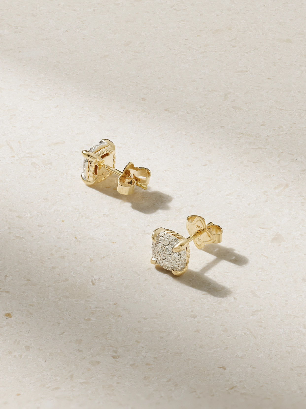 Shop David Yurman Châtelaine 18-karat Gold Diamond Earrings