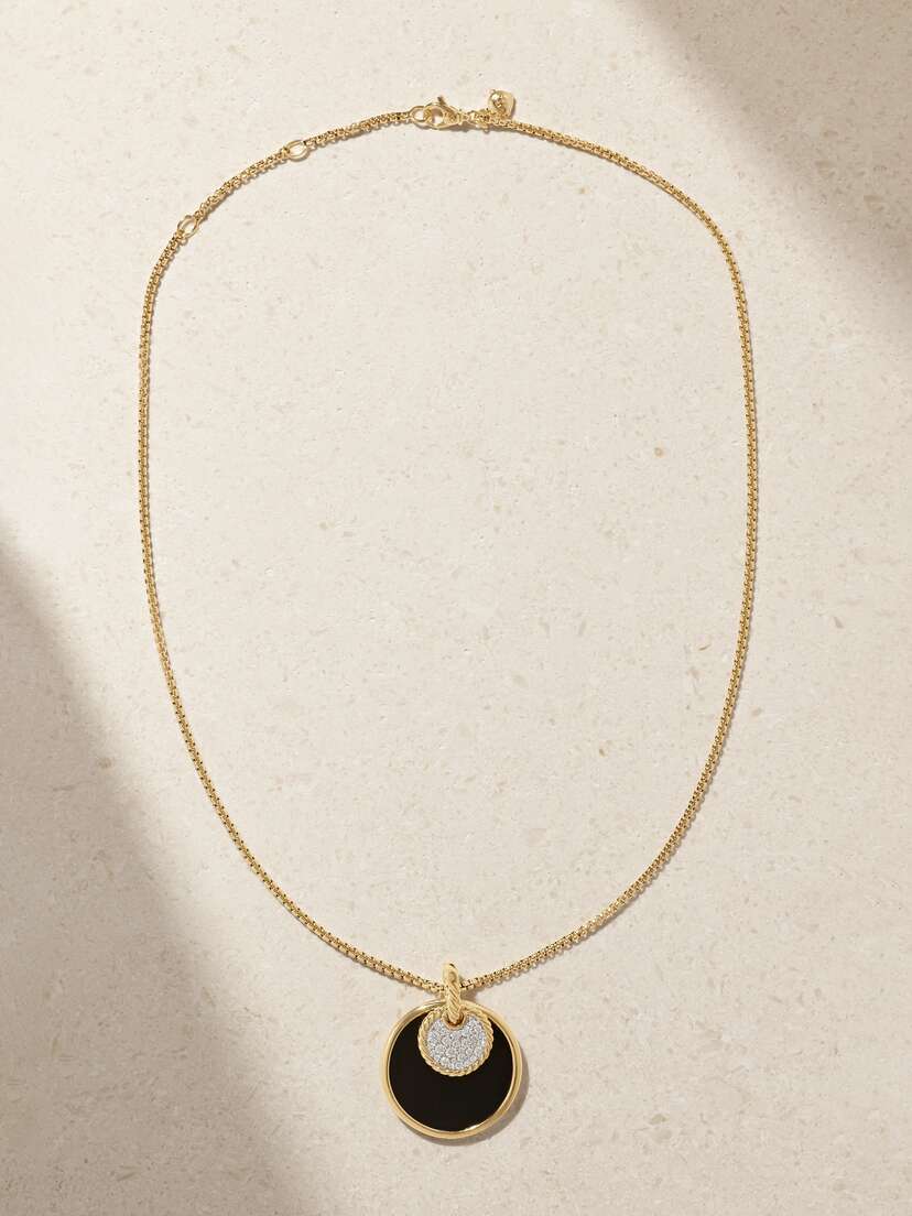 David Yurman Elements Convertible 18-karat Gold Multi-stone Necklace