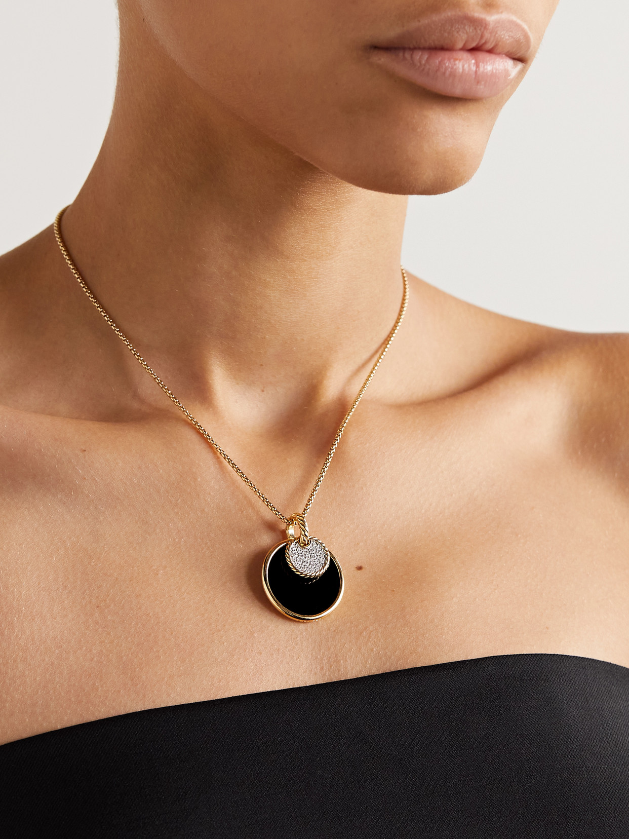 David Yurman Elements Convertible 18-karat Gold Multi-stone Necklace In Gold