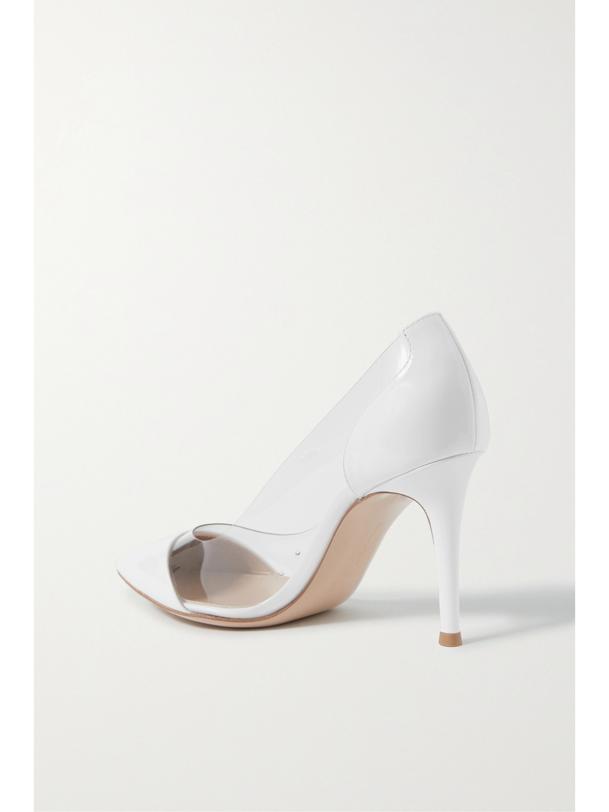 Shop Gianvito Rossi Plexi 85 Patent-leather And Pvc Pump In White