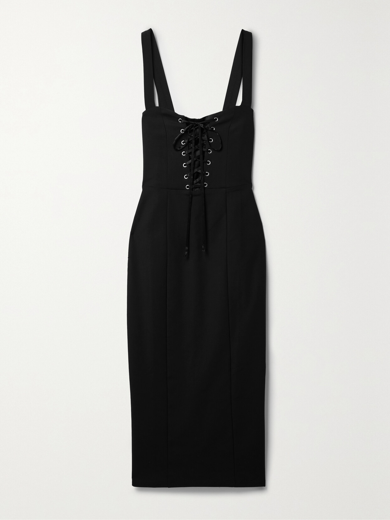 Reformation - Perdita Satin-trimmed Stretch-micro Modal Bustier Midi Dress - Black