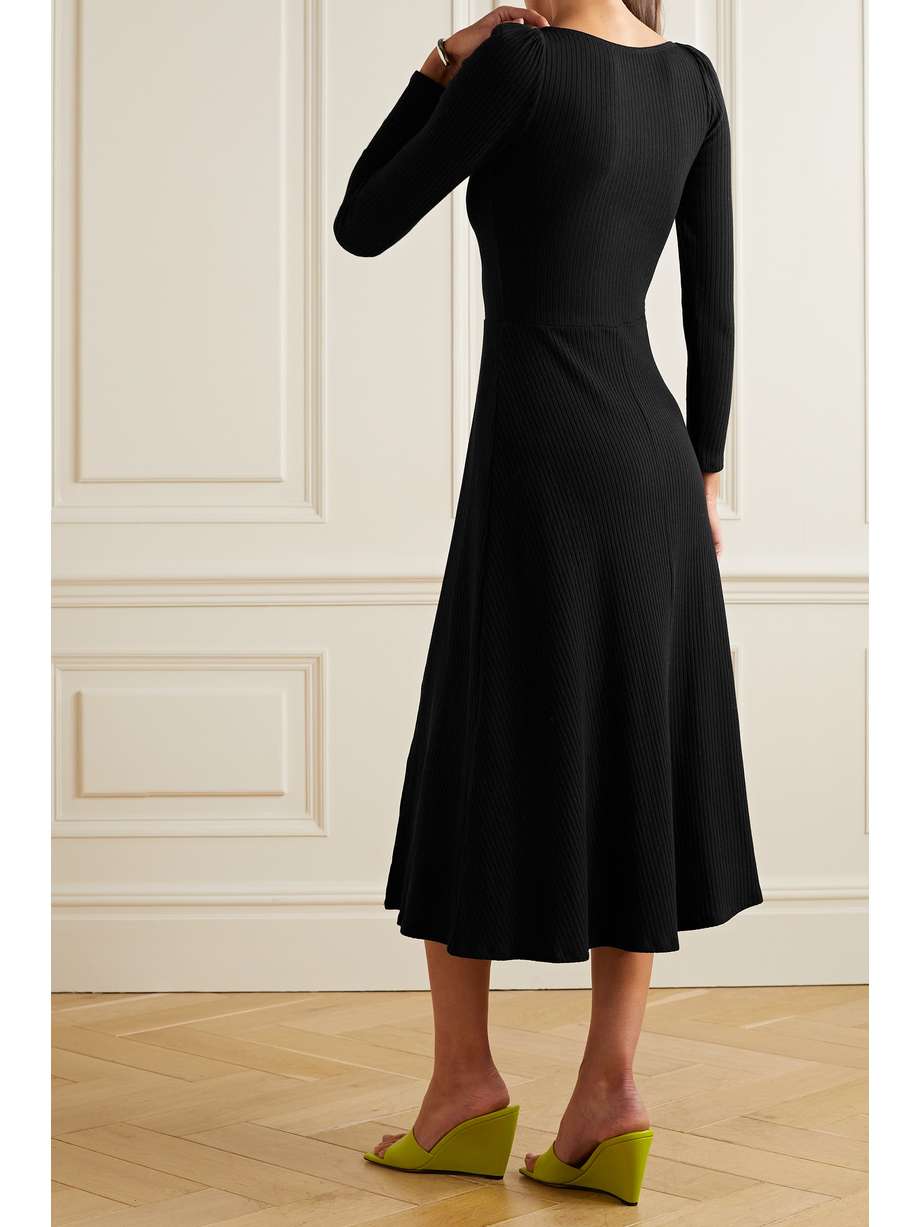 REFORMATION Banks ribbed stretchmodal midi dress NETAPORTER