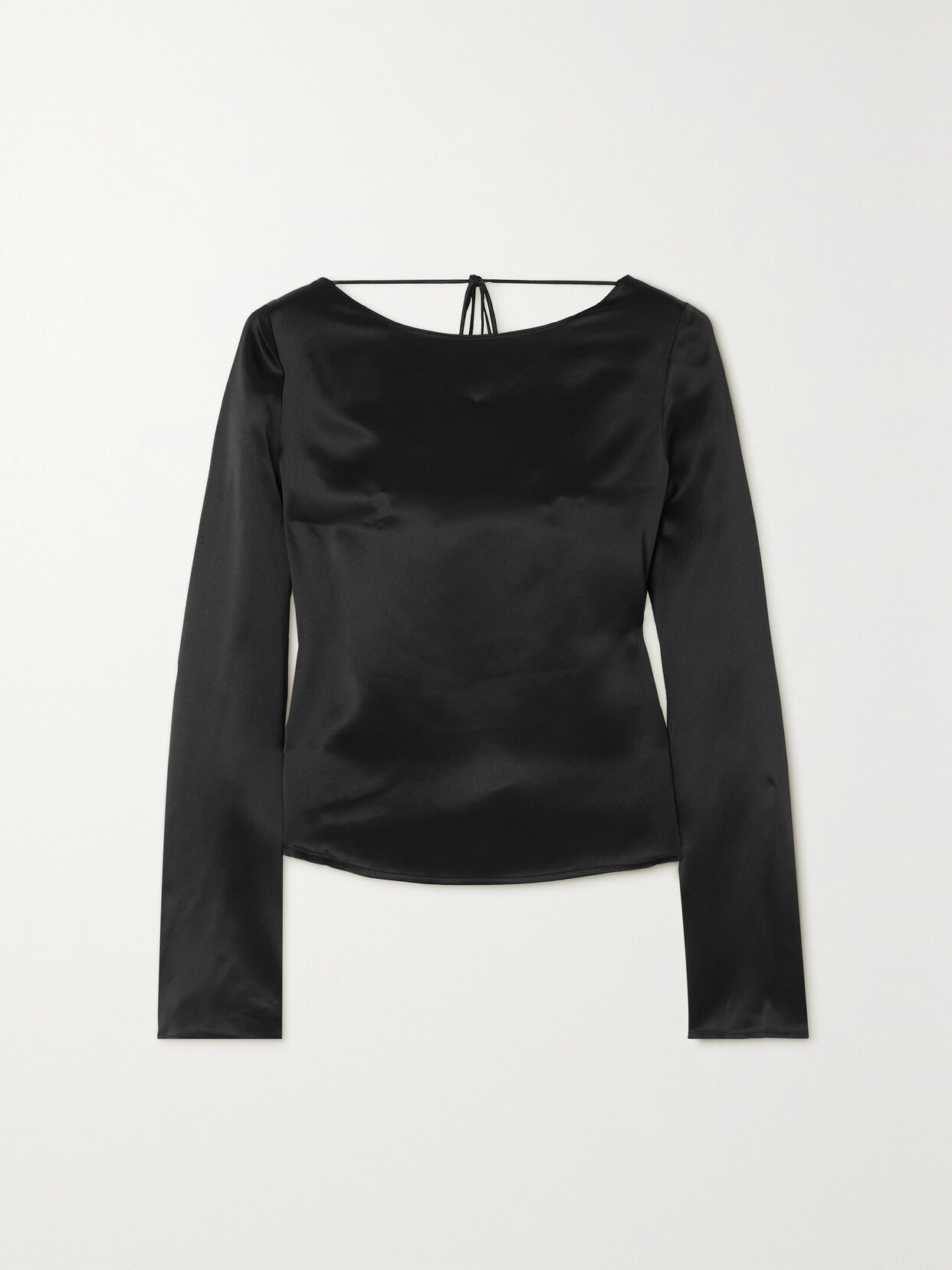 Reformation - Wilde Open-back Silk-charmeuse Top - Black